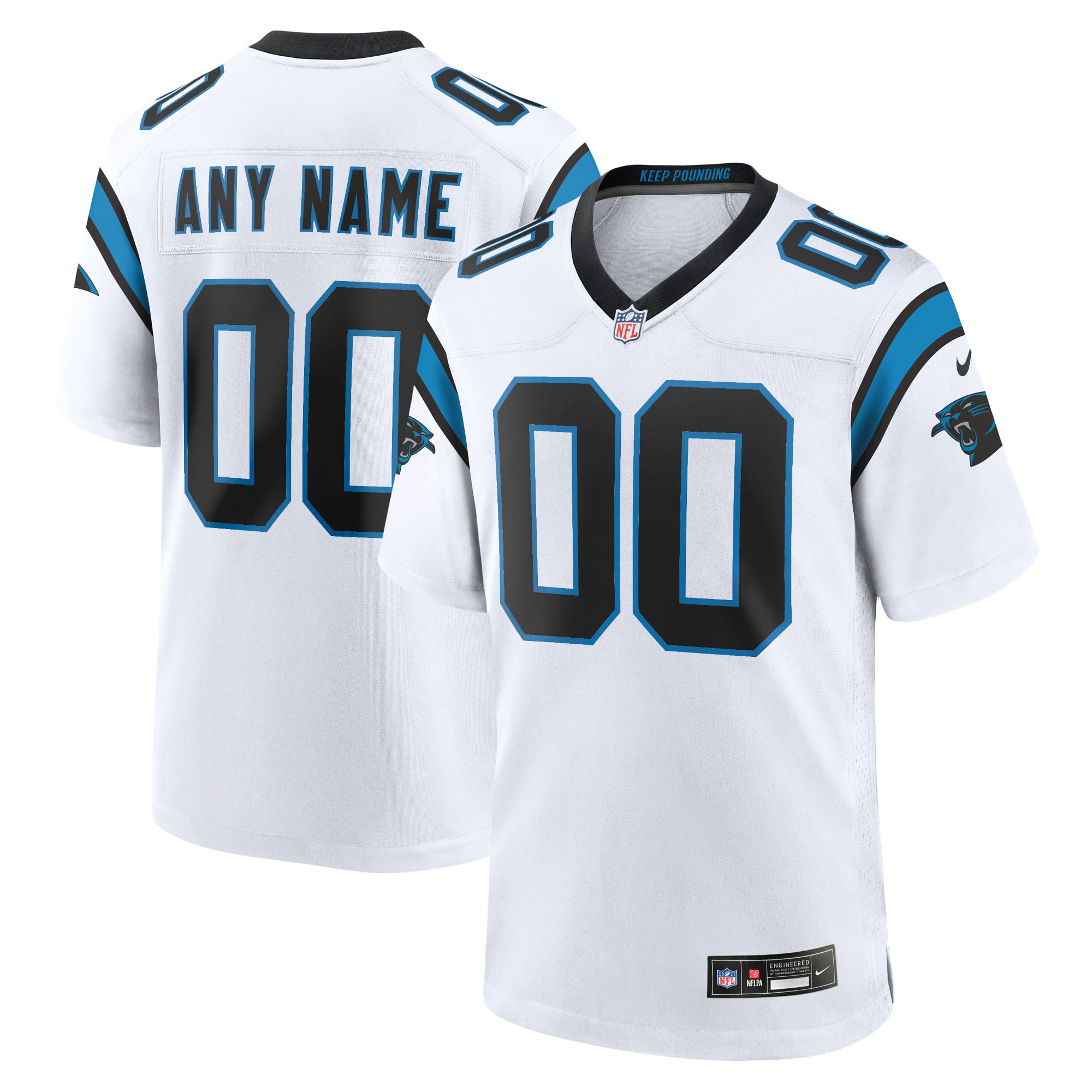 Camiseta Nike Game de la 2ª equipación del Carolina Panthers - Blanco - Personalizada - Hombre