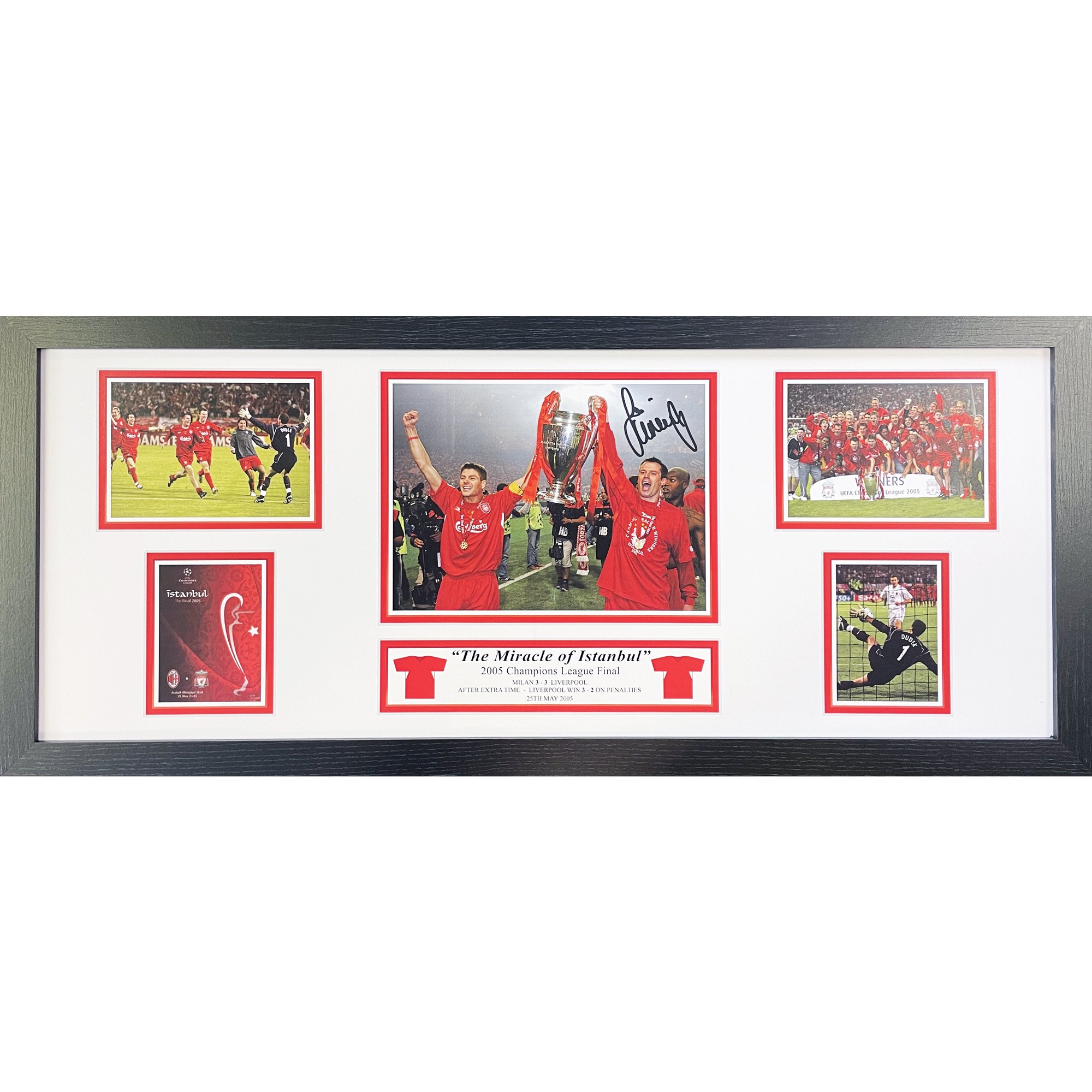 Jamie Carragher ha firmato lo storyboard Miracolo di Istanbul del 2005 - Incorniciato