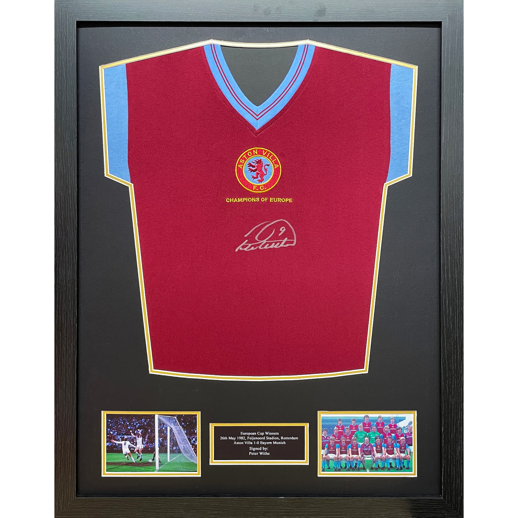Maglia del 1982 autografata da Peter Withe - Incorniciato