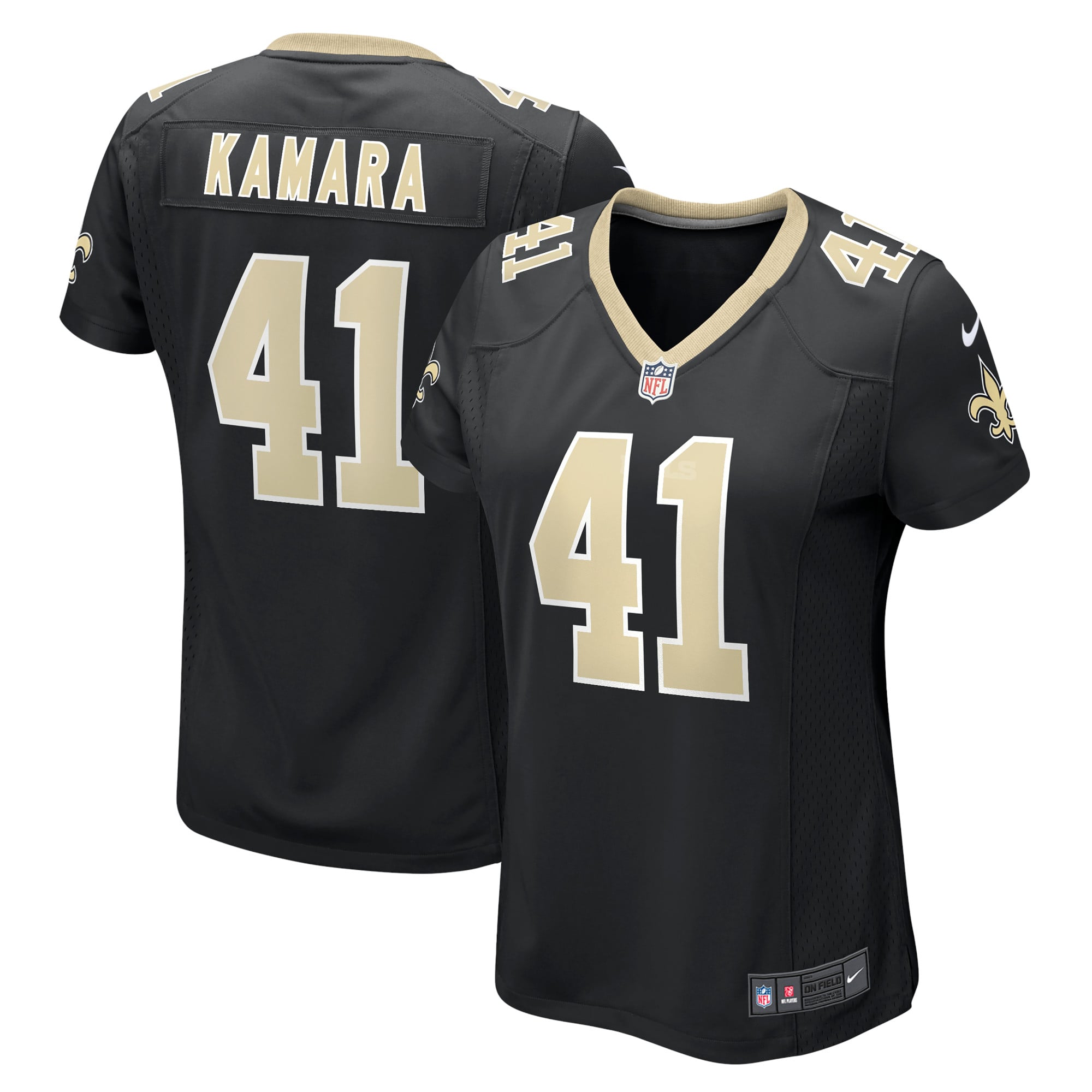 Camiseta Nike Game de la 1ª equipación del New Orleans Saints - Negro - Alvin Kamara - Mujer