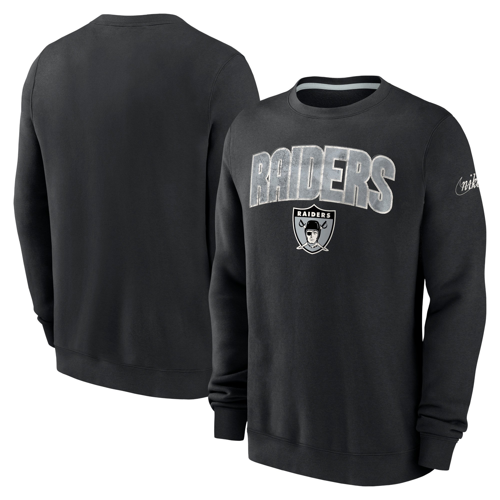 Oakland Raiders DNU Nike Rewind Club Crew Fleece - Uomo