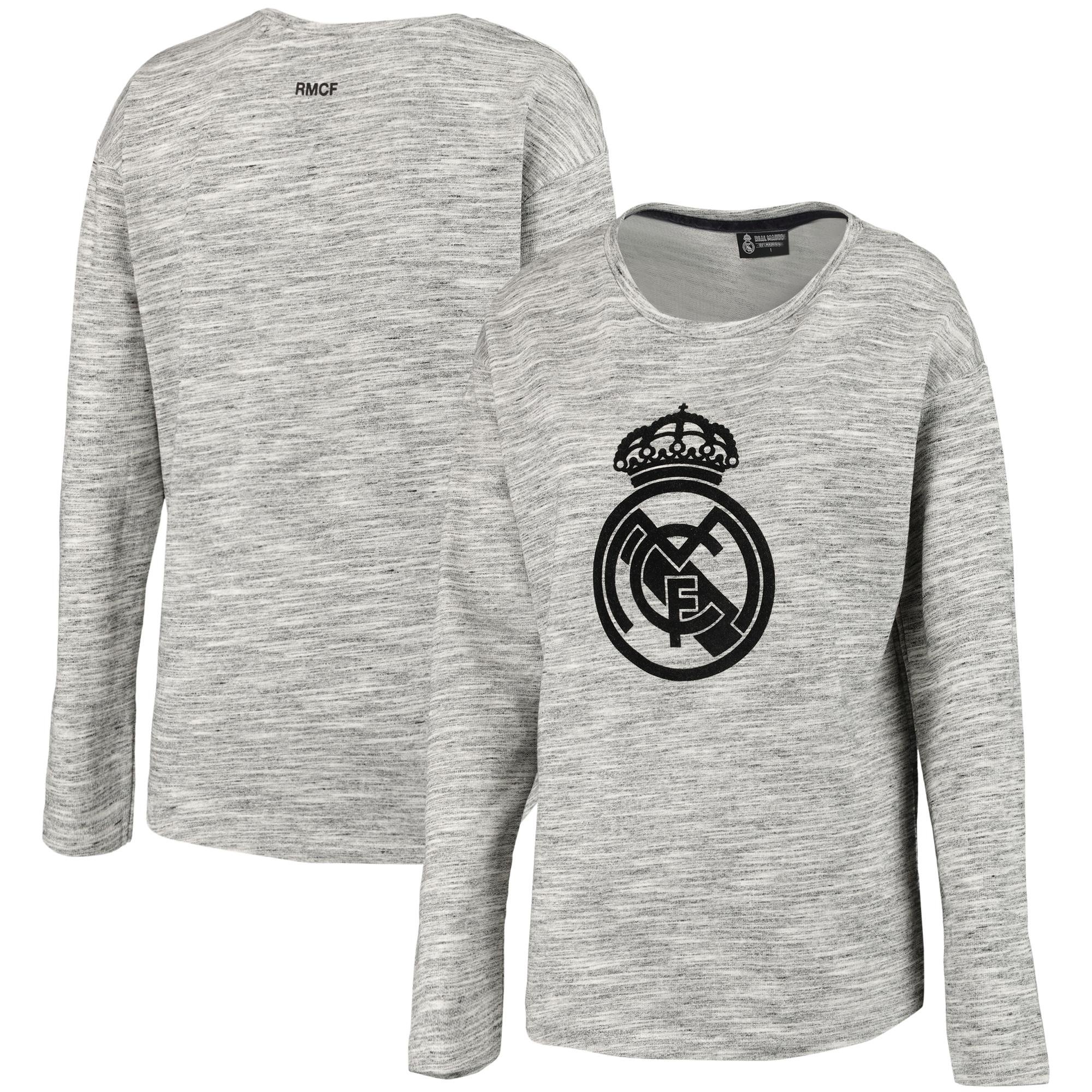 Maglia girocollo con stemma del Real Madrid - Grigio - Donna