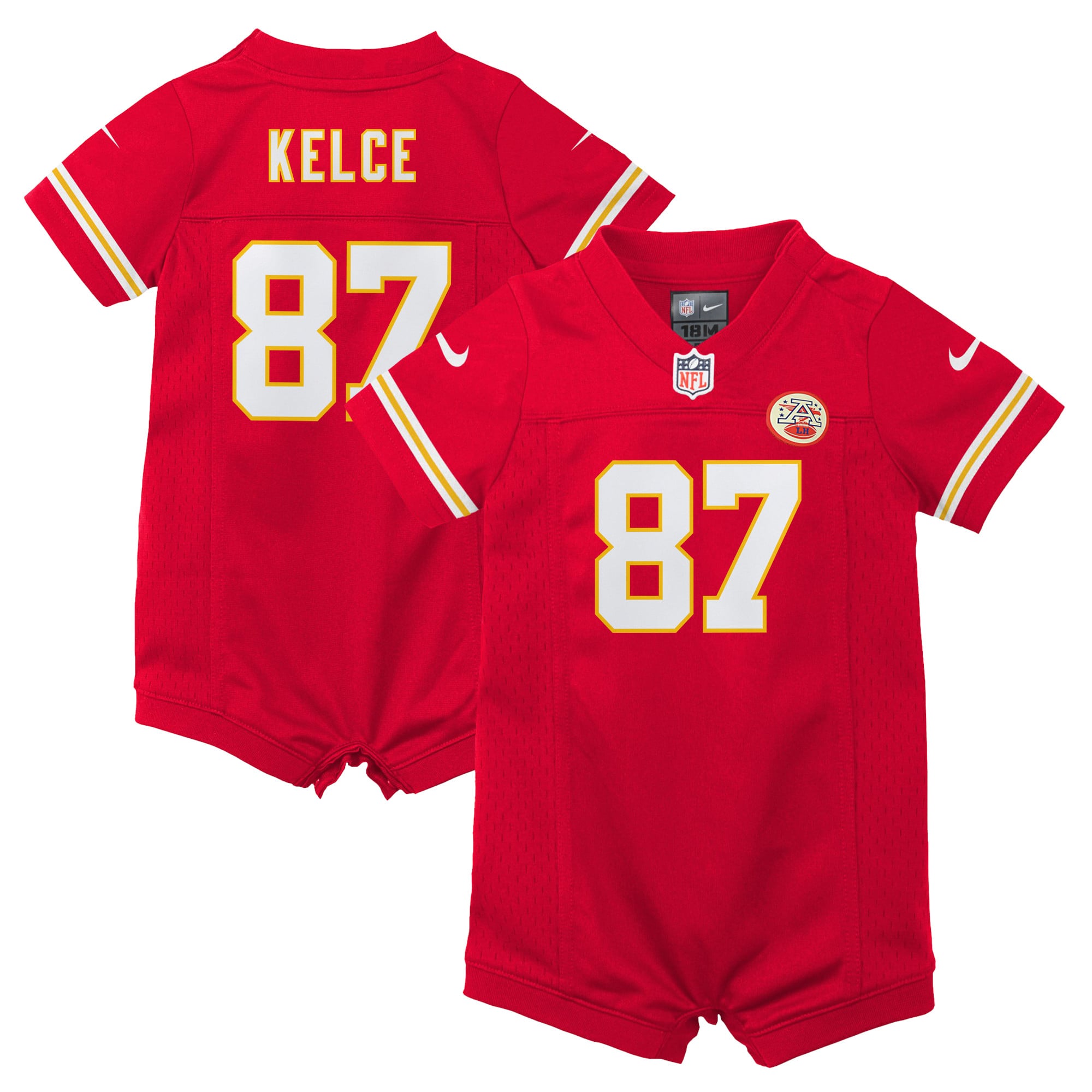 Mameluco de la primera equipación de Nike del Kansas City Chiefs - Rojo - Travis Kelce - bebé
