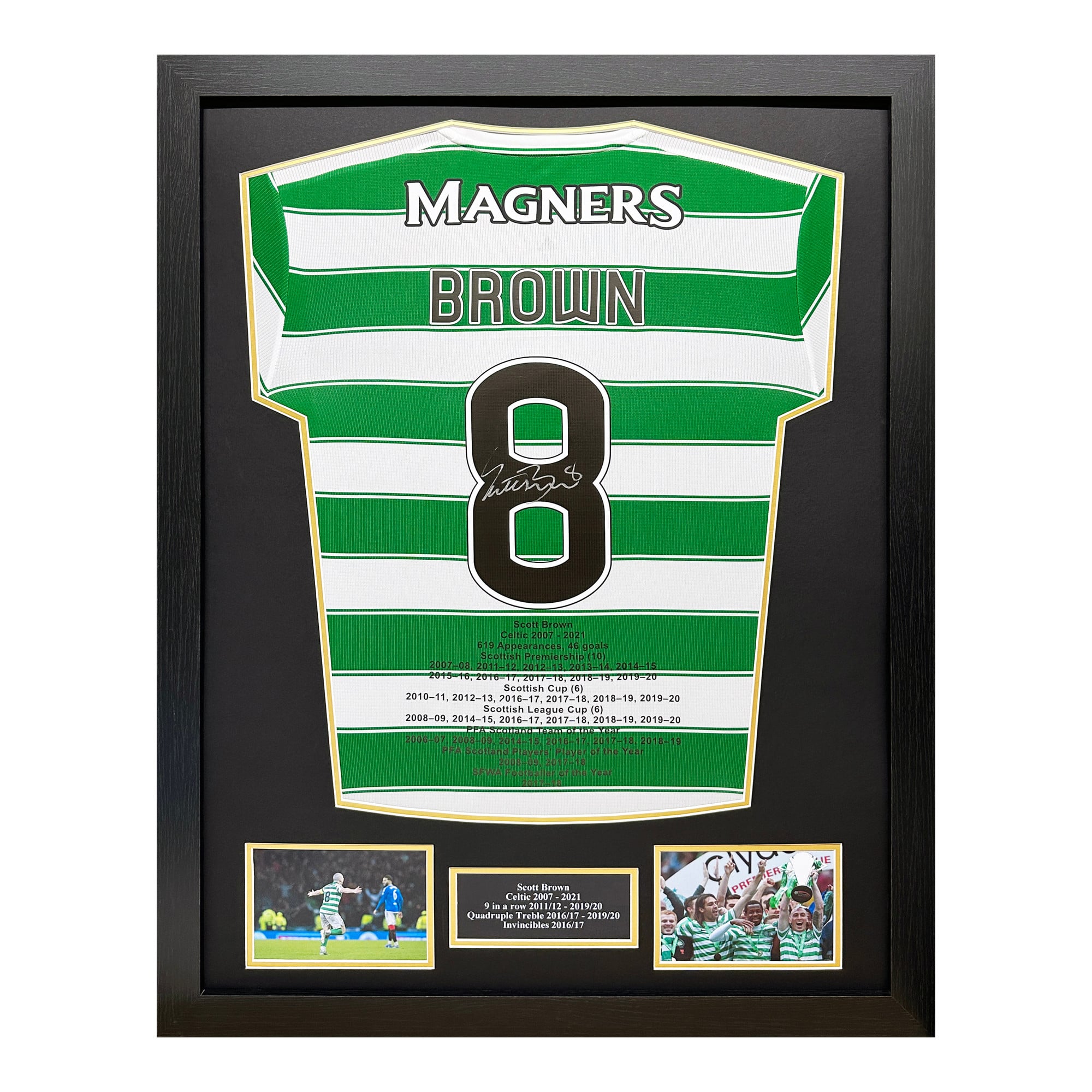 . Maglia Celtic Career Stats autografata da Scott Brown