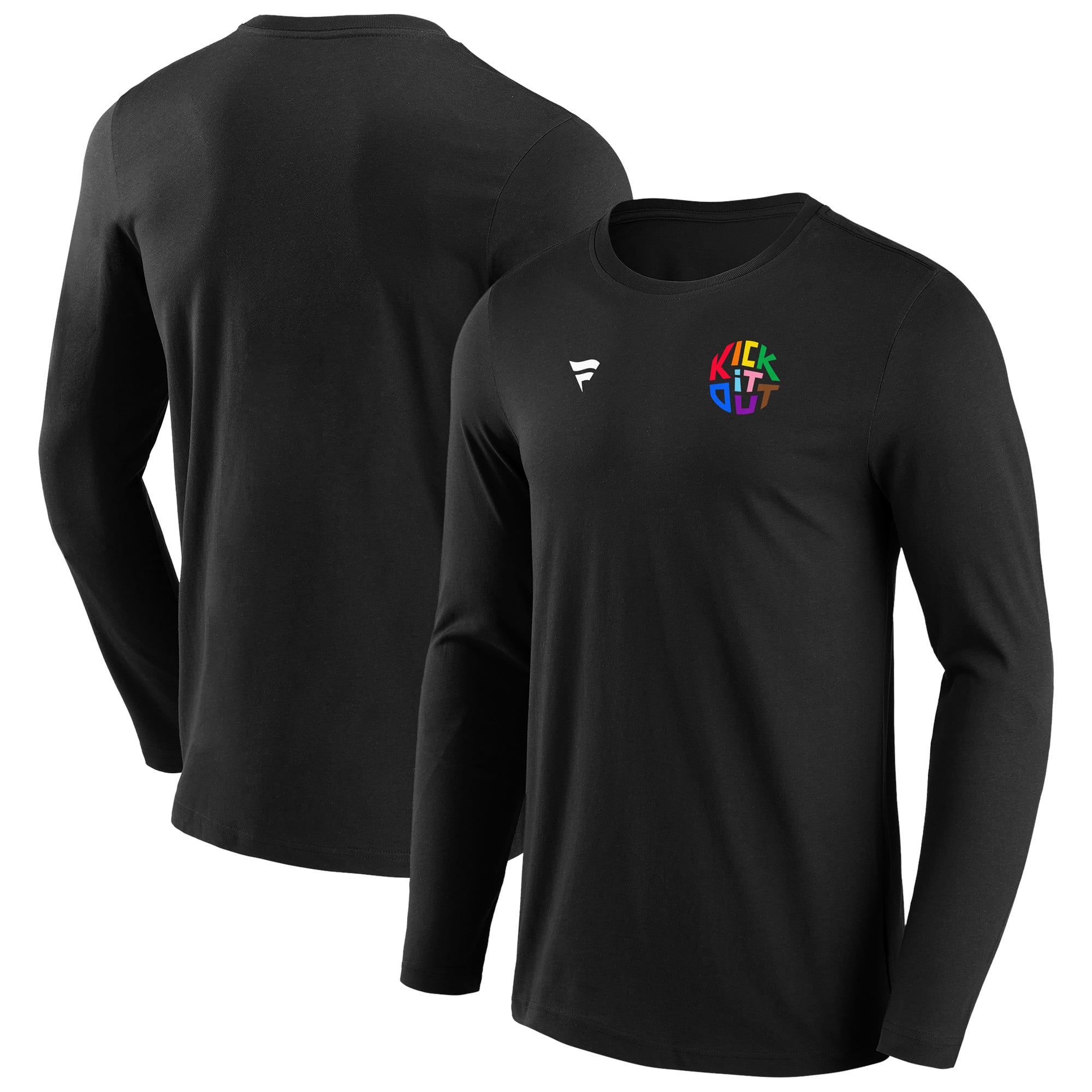T-shirt graphique à manches longues Kick It Out LGBTQ+ - Noir - Homme: retailer-supplied image