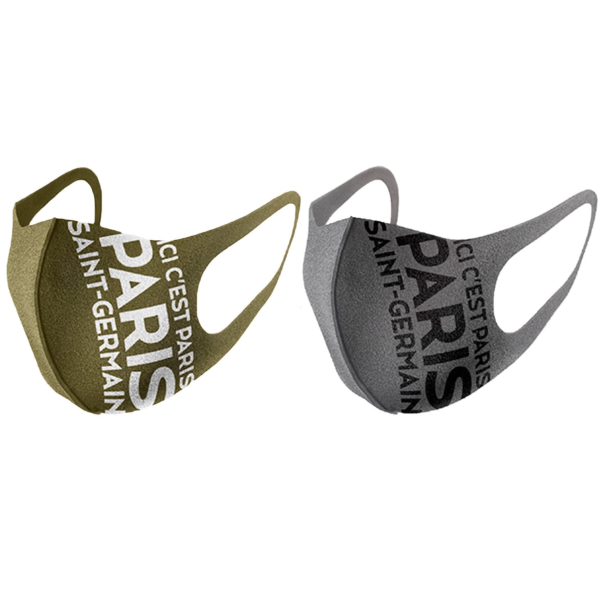 Lot de 2 masques PSG x Pitta Mask - Kaki/Gris - Adultes