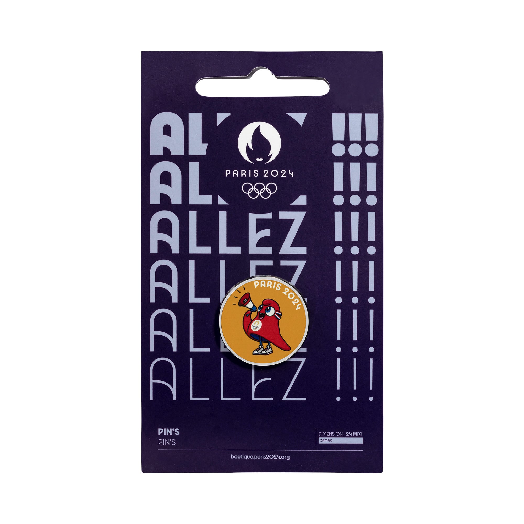 Distintivo di sostegno della mascotte delle Olimpiadi di Parigi 2024