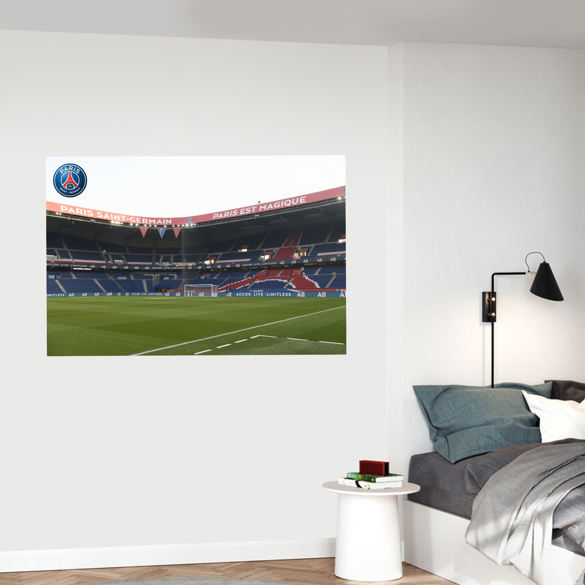 Adesivo murale ad angolo dello stadio Paris Saint-Germain - 120 cm x 80 cm