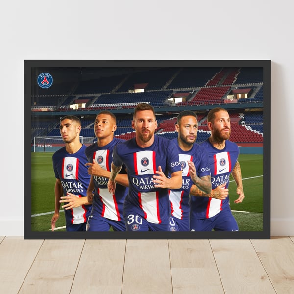 Affiche Paris Saint-Germain Player Group - Encadrée - A3