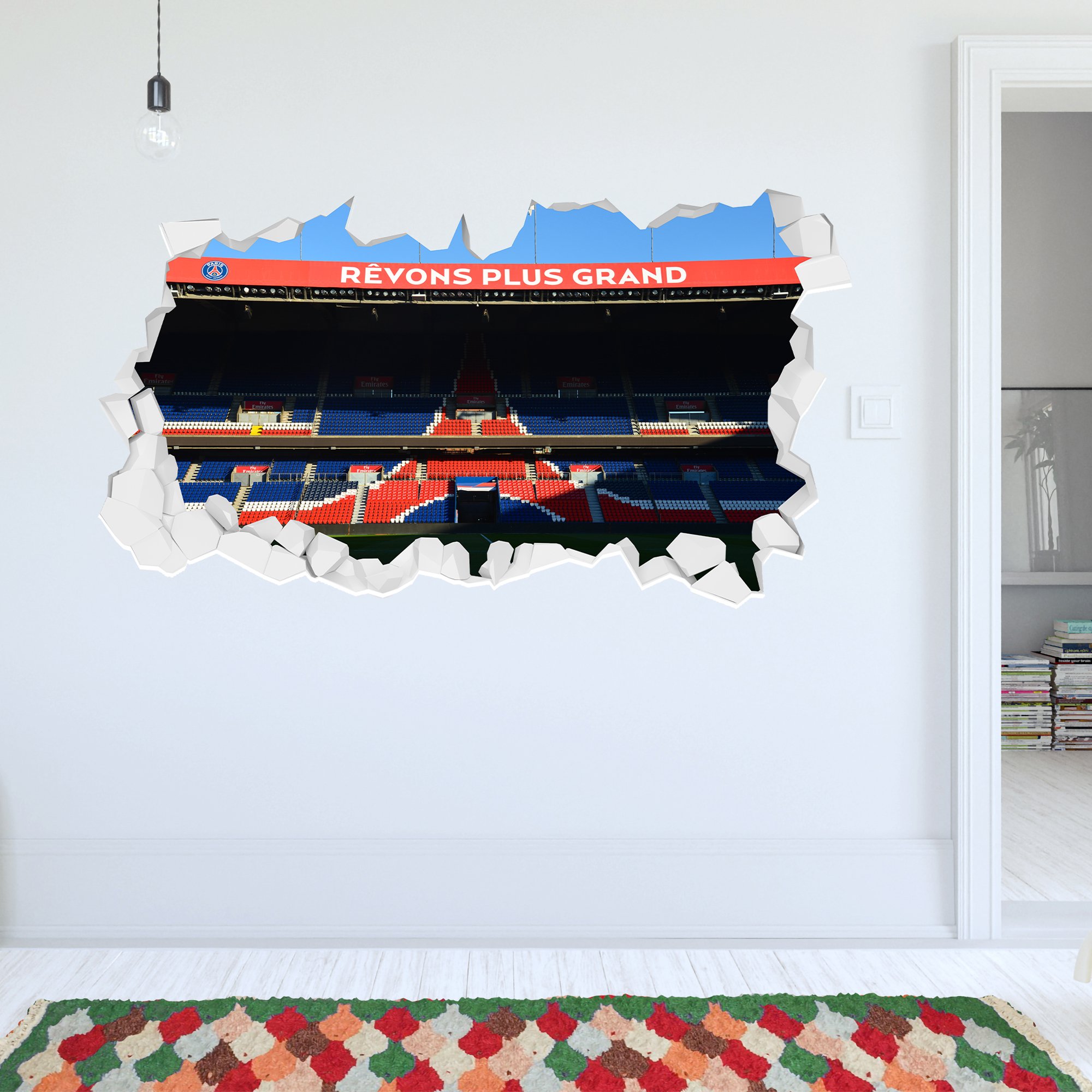 Adesivo da parete Paris Saint-Germain Stadium Revons Plus Grand Broken - 120 cm x 60 cm