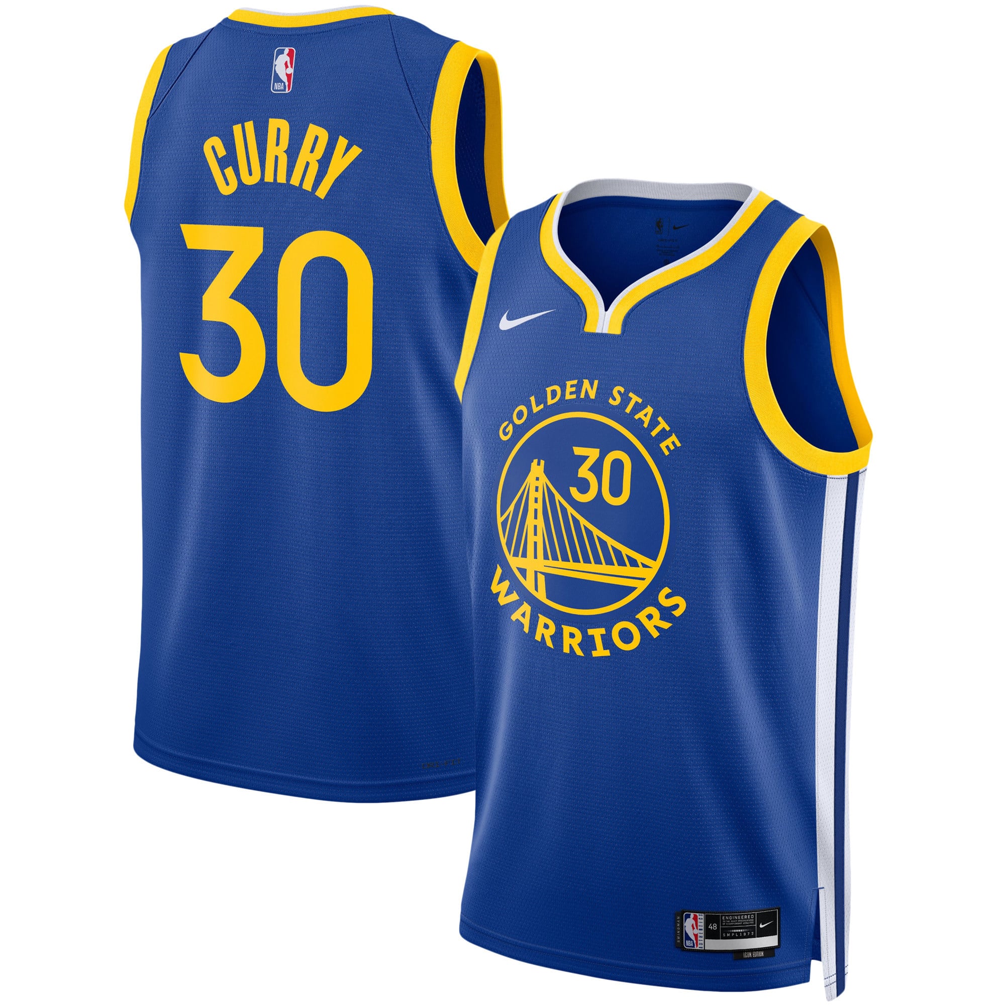 Camiseta Golden State Warriors Nike Icon Swingman - Stephen Curry - Unisex