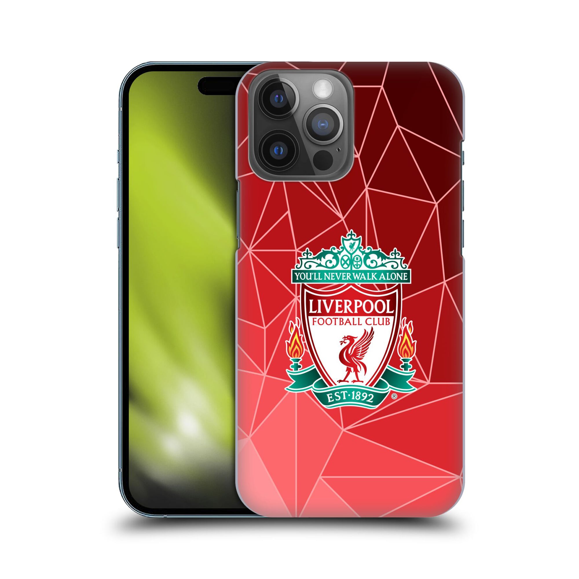 Custodia rigida per cellulare con stemma geometrico Liverpool - rossa - iPhone