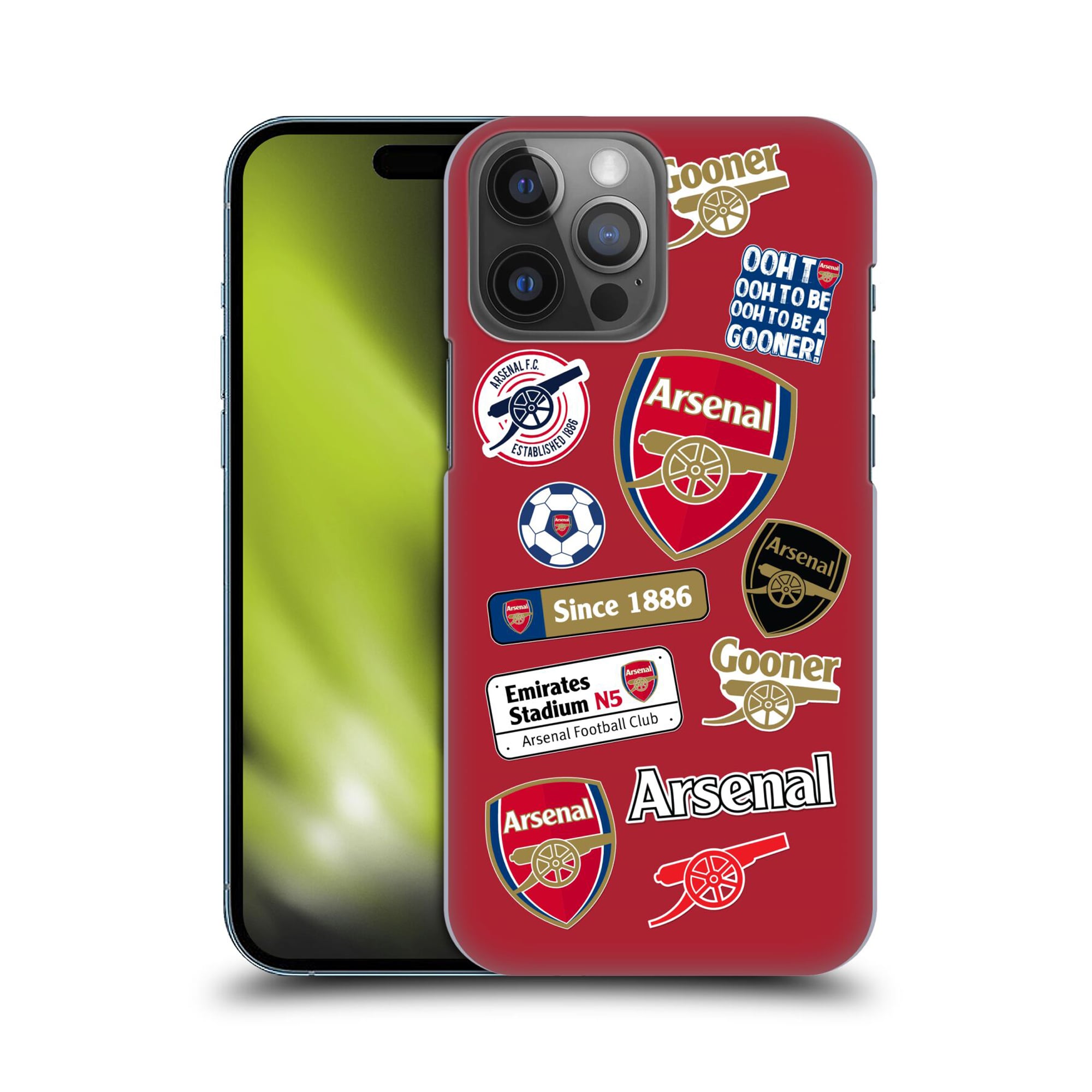 Custodia rigida per cellulare Arsenal Logo Collage - rossa - iPhone