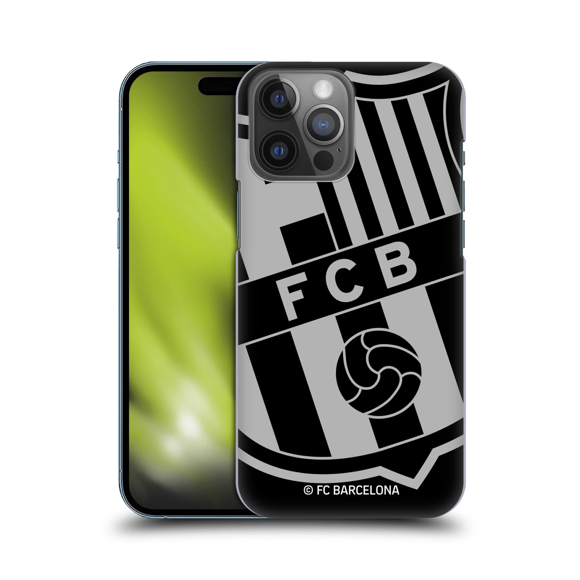 Custodia rigida per cellulare con stemma oversize Barcelona - nera - iPhone