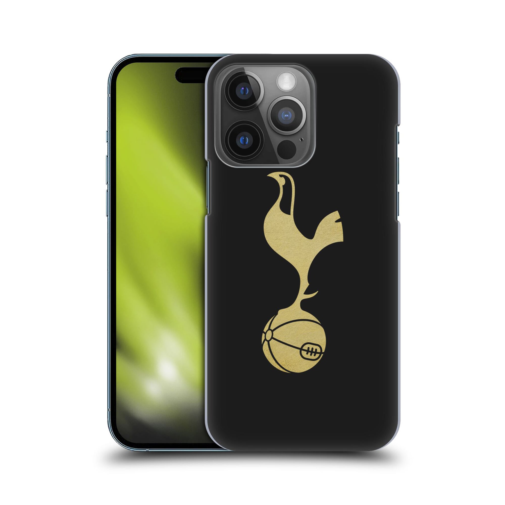 Custodia per telefono rigida compatibile con Tottenham Hotspur Cockerel - nera/oro - iPhone