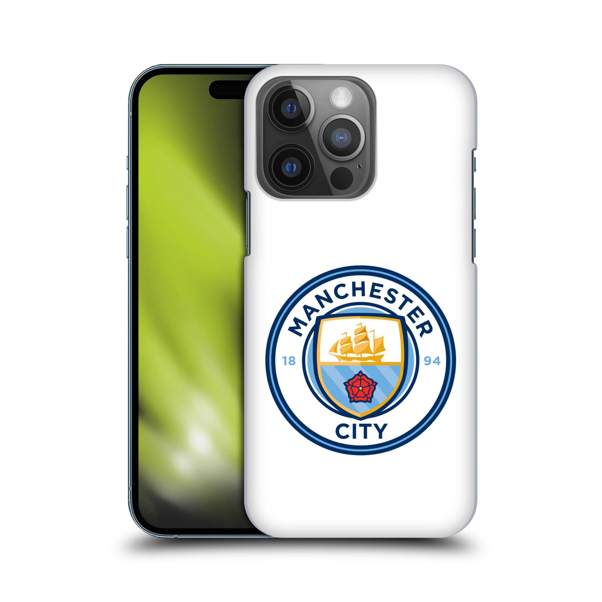 Custodia rigida per cellulare con stemma Manchester City - bianca - iPhone