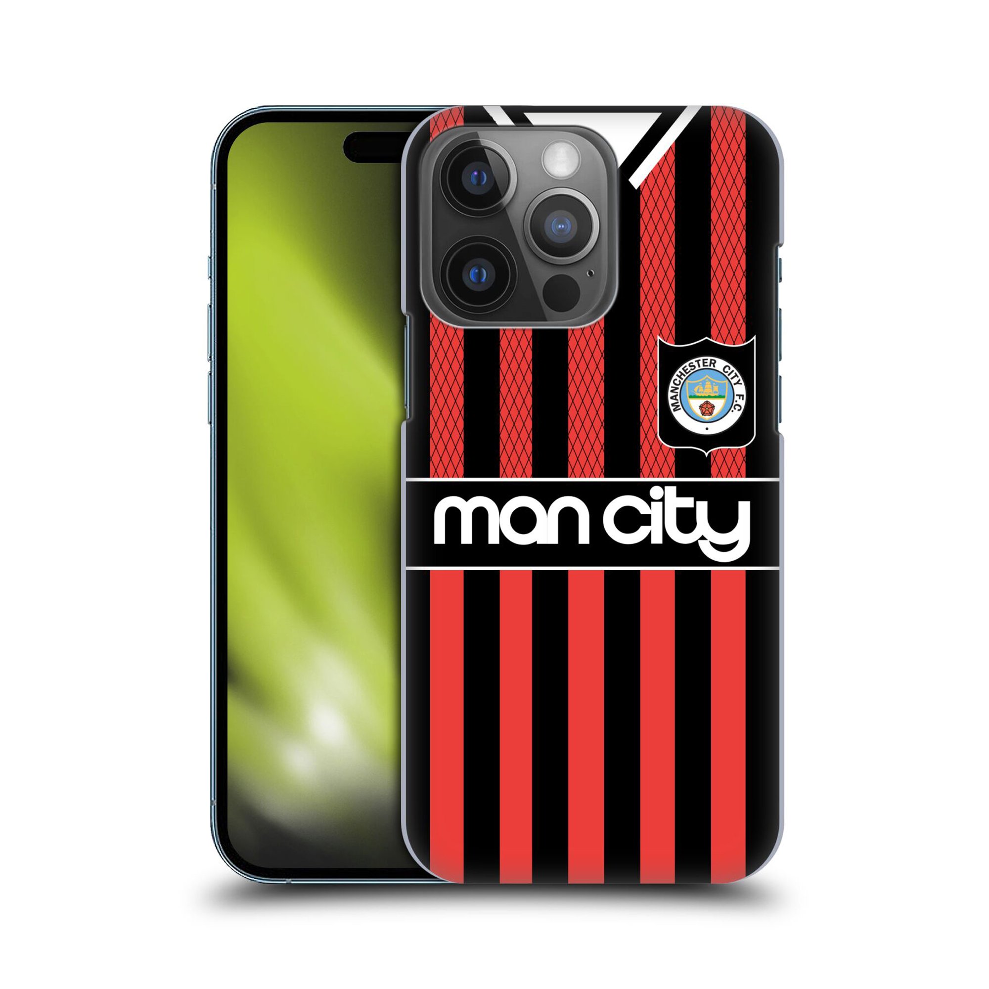 Custodia rigida per cellulare Manchester City 1994 Away Retro Kit - nera/rossa - iPhone