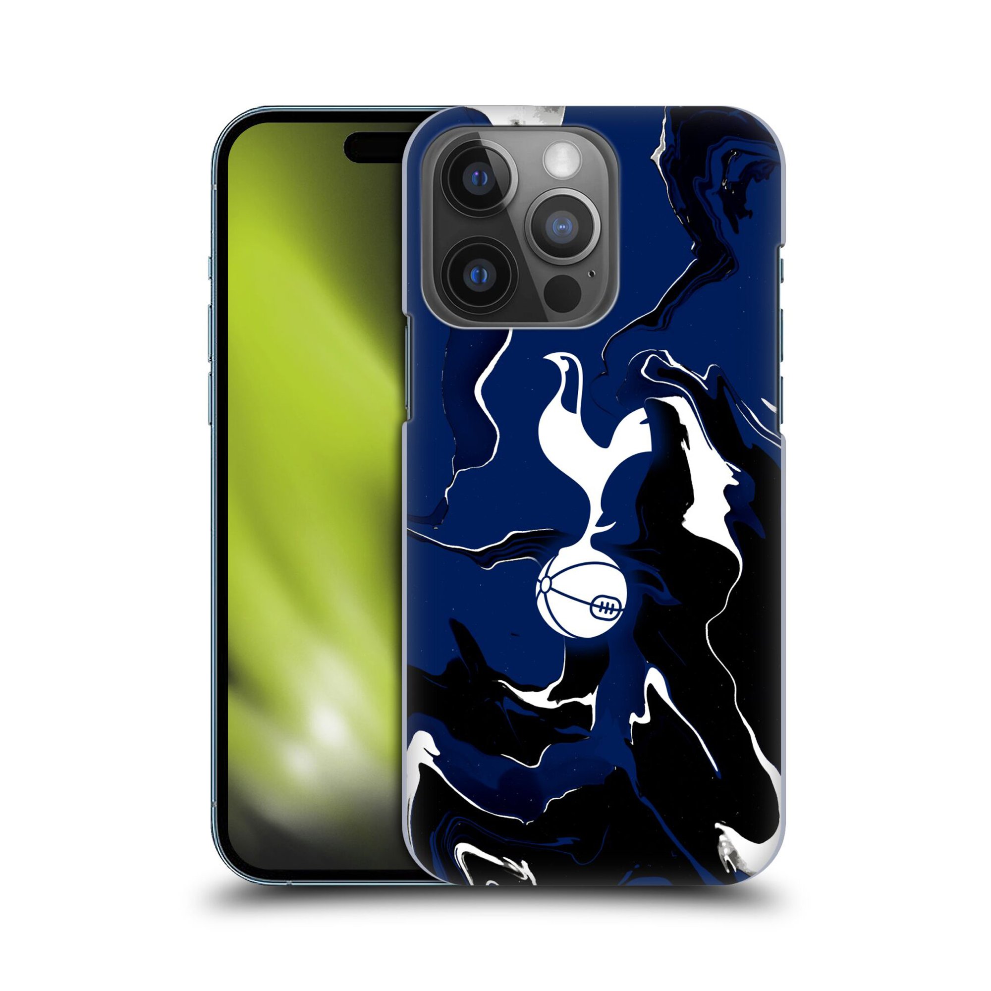 Cover posteriore rigida compatibile con Tottenham Hotspur Marble Badge - blu per iPhone
