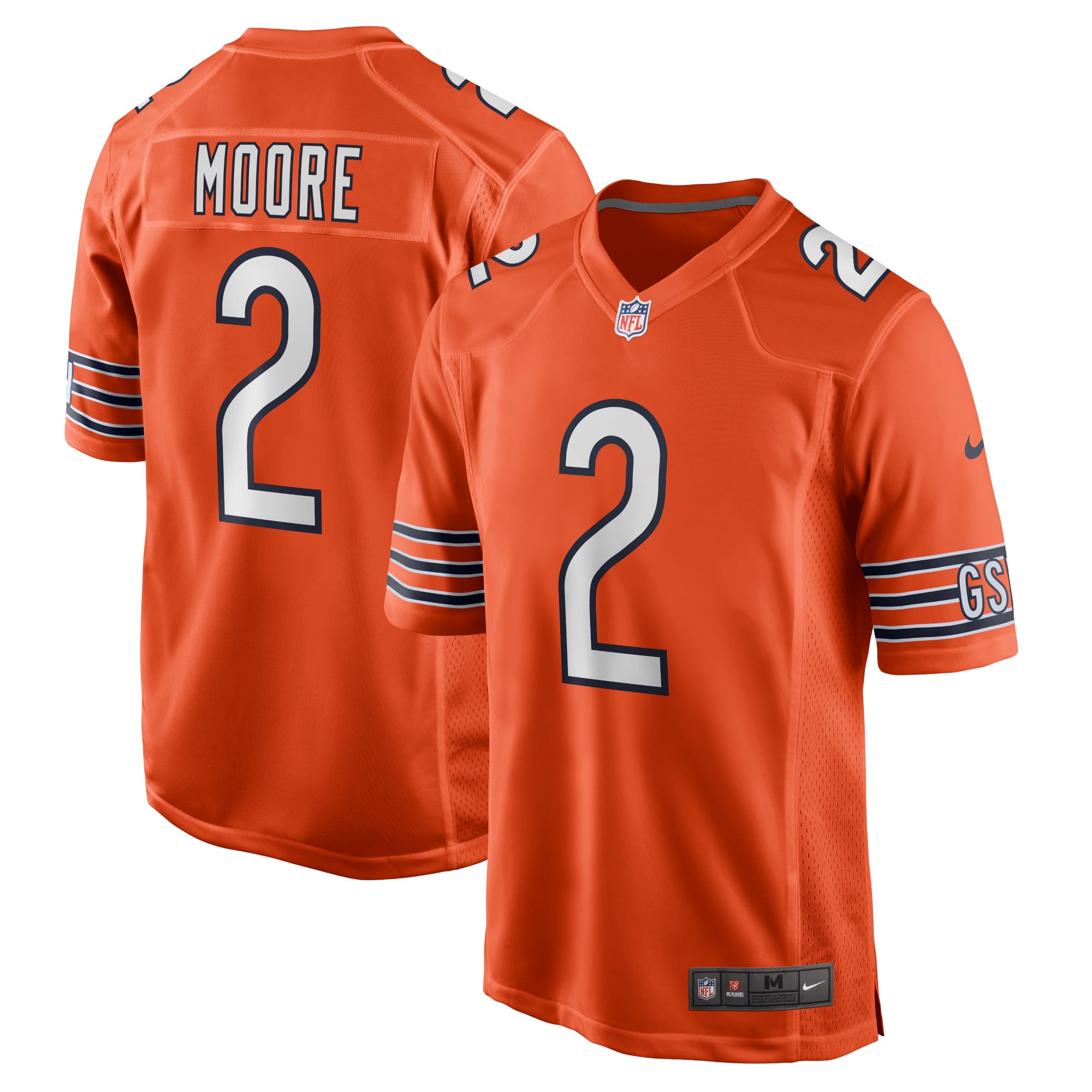 Camiseta Nike Game de la 2ª equipación del Chicago Bears - Naranja - D.J. Moore - Hombre
