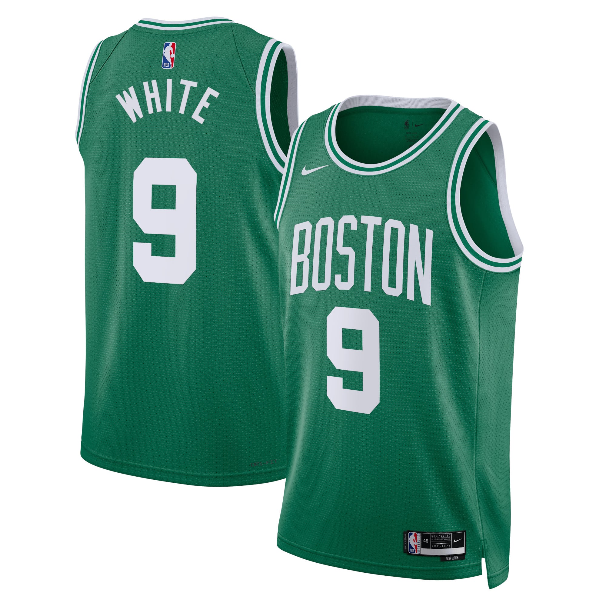 Camiseta Nike Icon Edition Swingman de los Boston Celtics - Verde Kelly - Blanco Derrick - Unisex