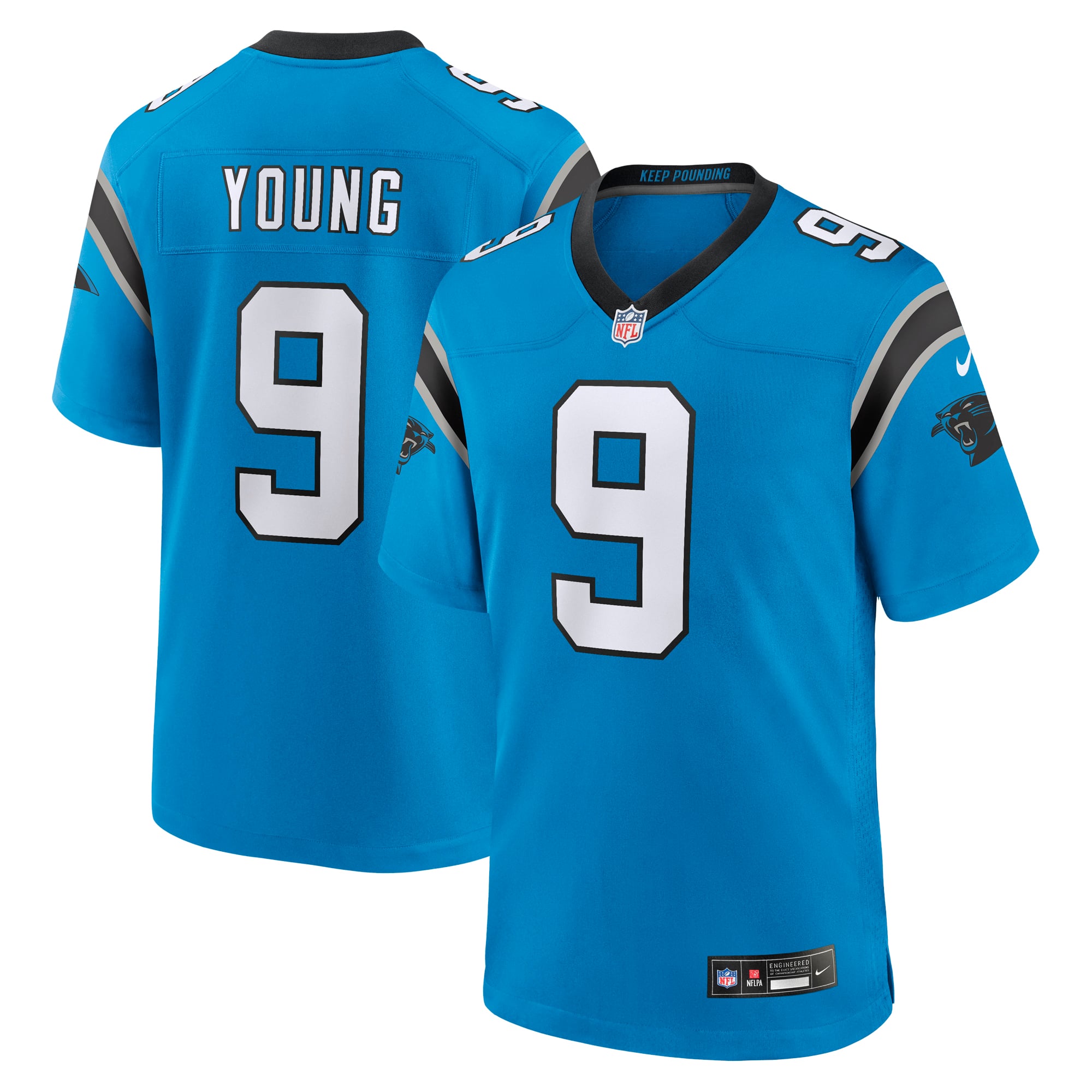 Carolina Panthers Nike Alternate Game Jersey - Blue - Bryce Young - Mens