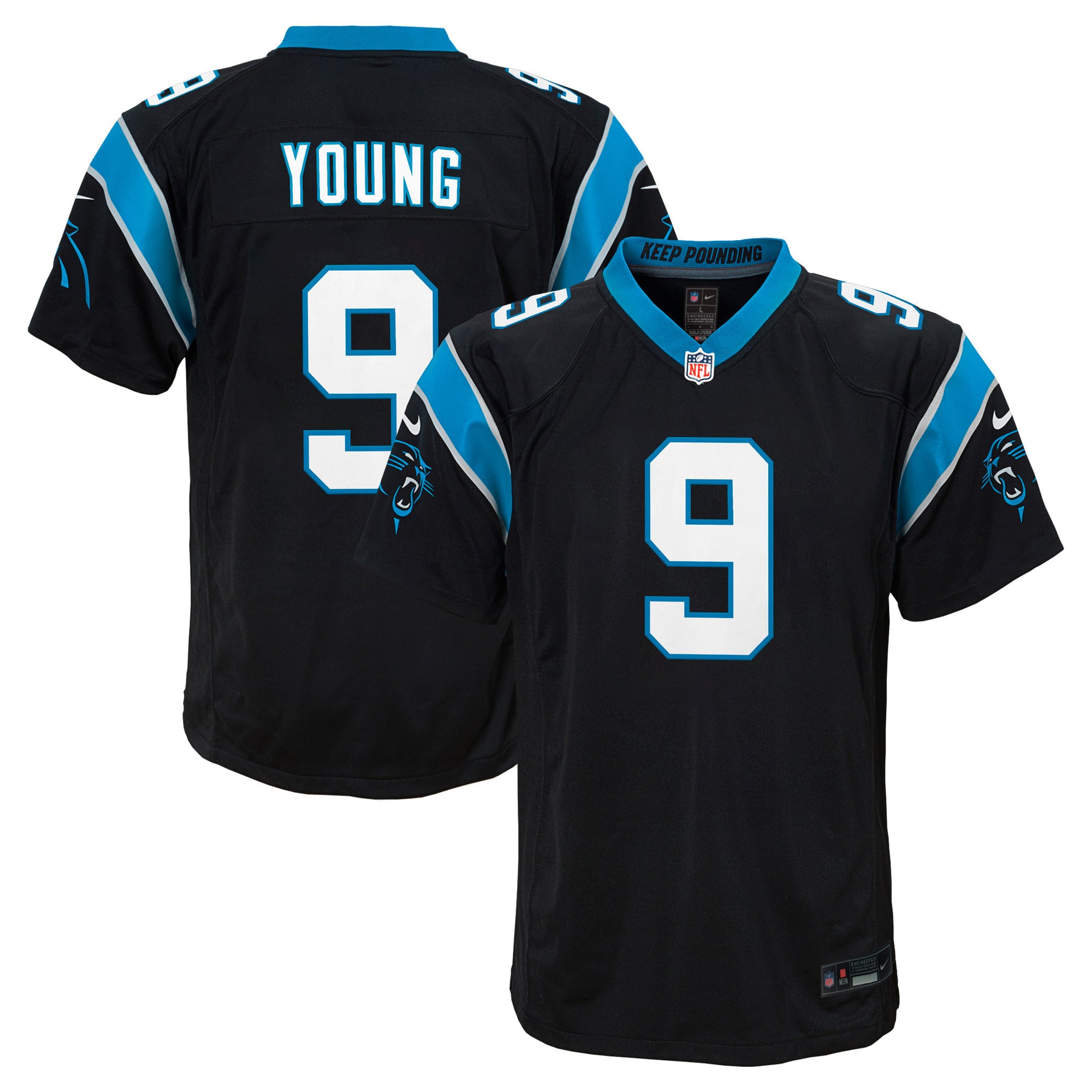Carolina Panthers Nike Home Game Jersey - Black - Bryce Young - Youth