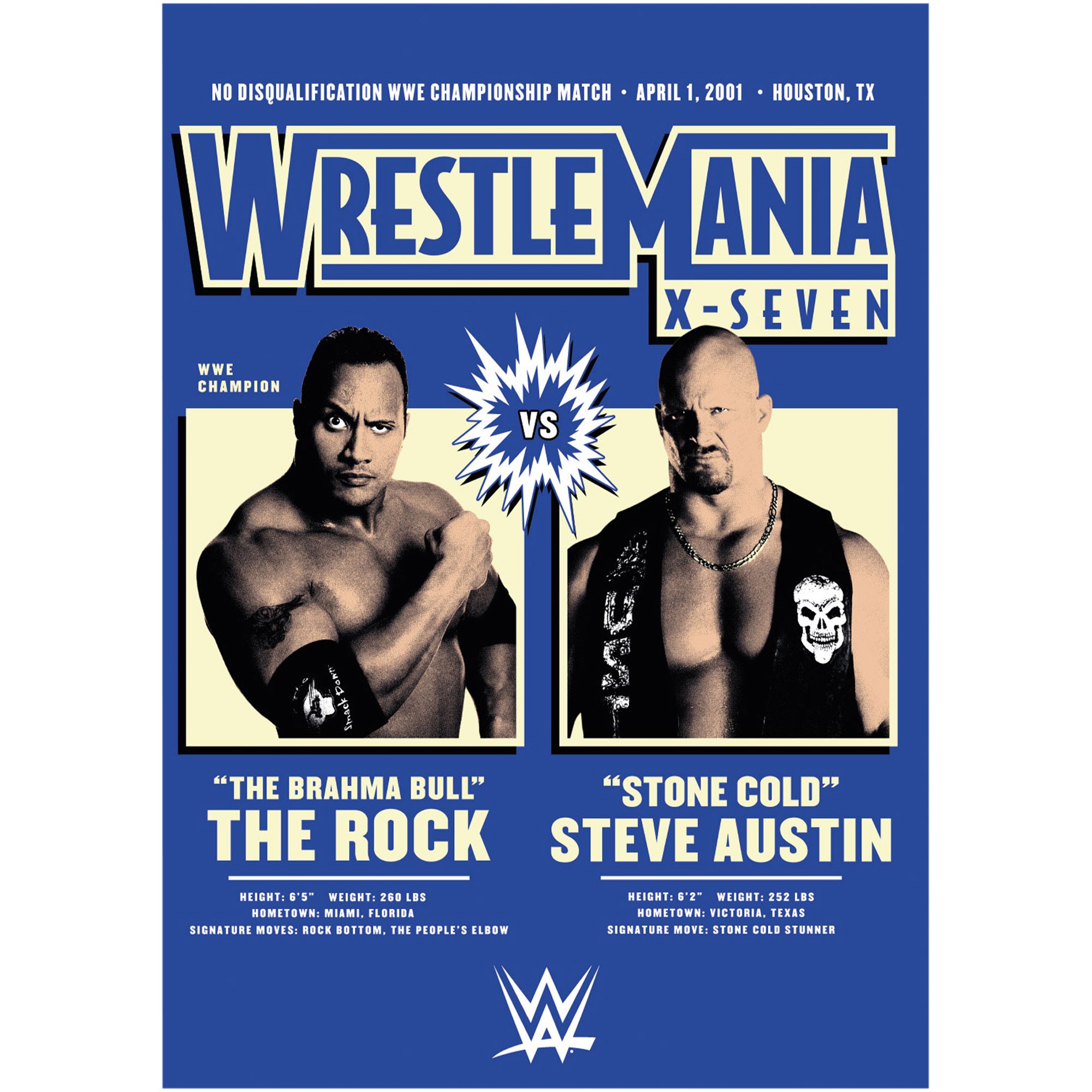Poster WWE The Rock Stone Cold WrestleMania - A2 senza cornice