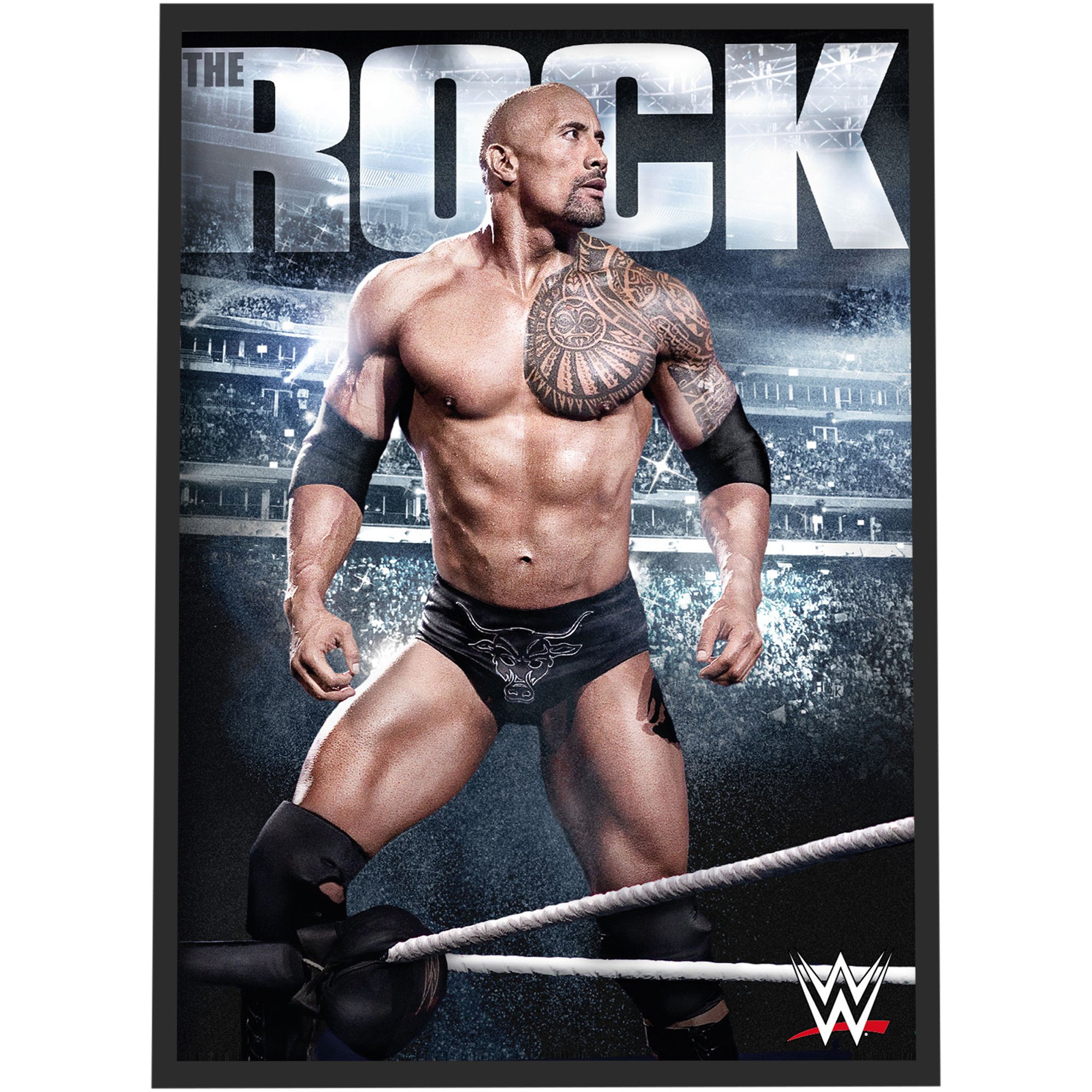 Poster WWE The Rock in Ring - Formato A3 incorniciato