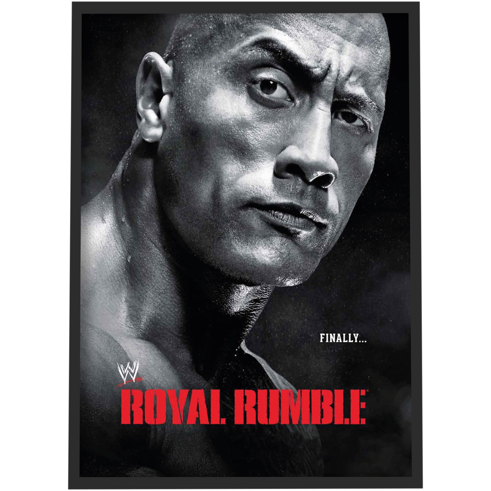 Poster WWE The Rock Royal Rumble - Formato A3 incorniciato