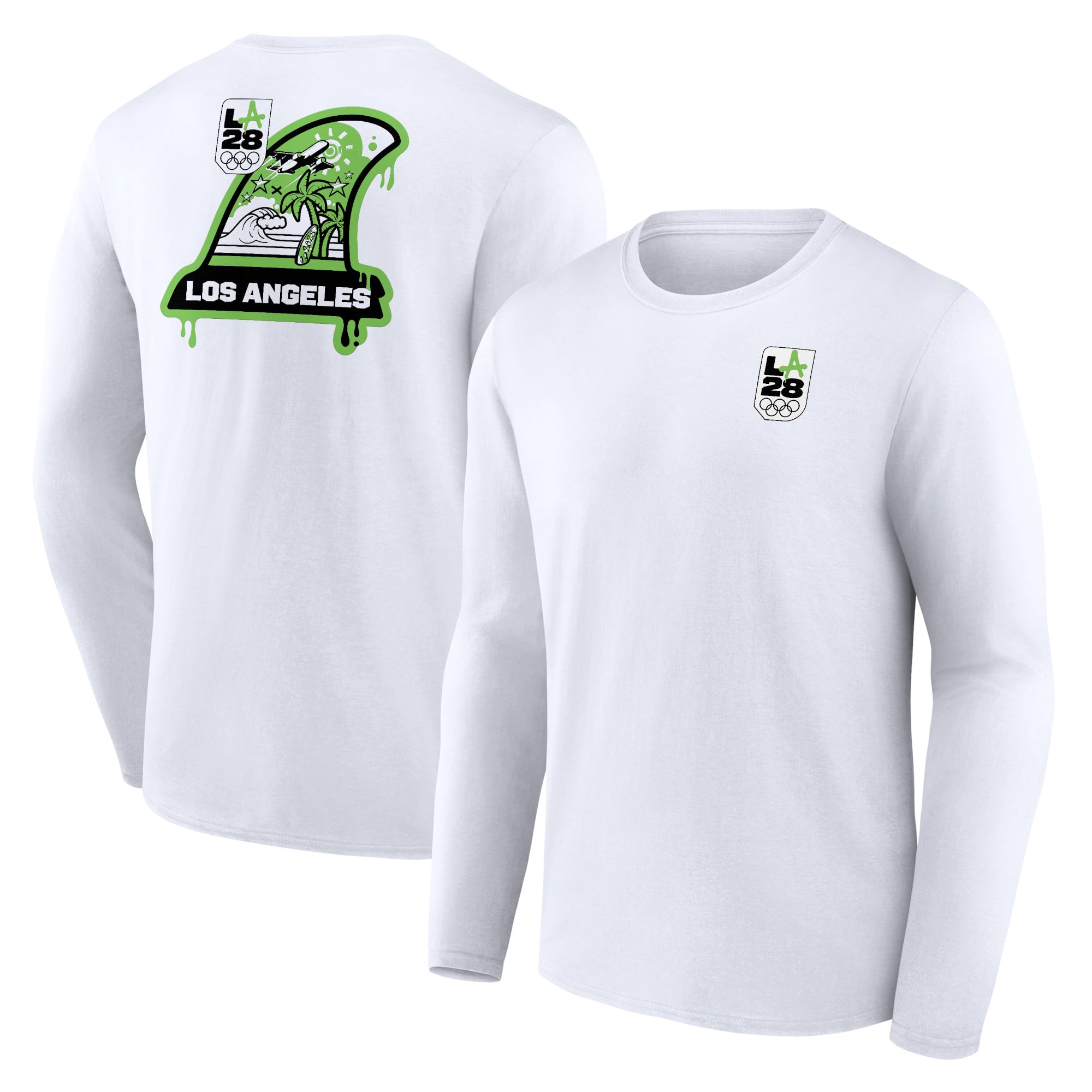 T-shirt a maniche lunghe LA 2028 Neon Tags - bianca