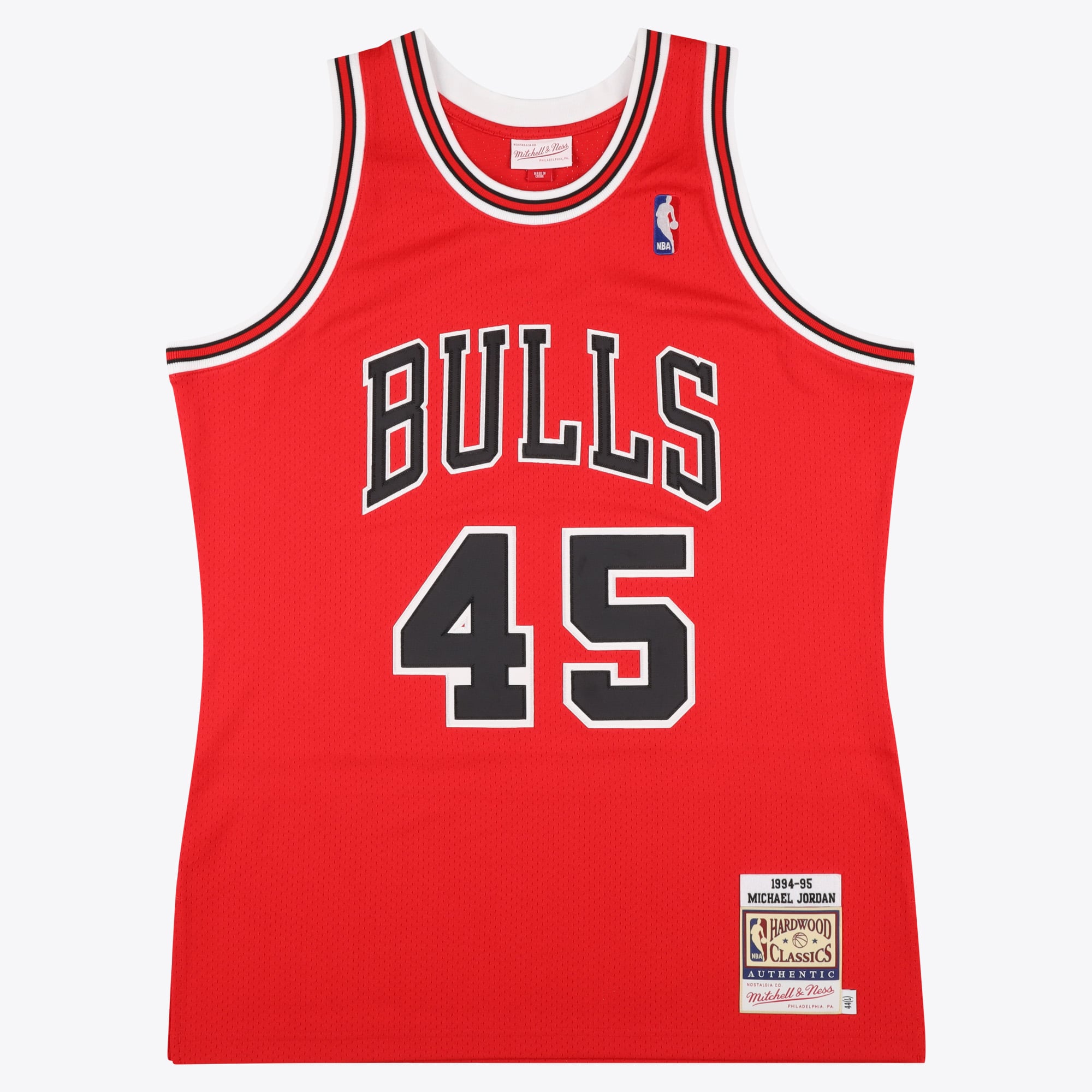 Michael Jordan Chicago Bulls 1994-95 Mitchell & Ness Red Road 45 Authentic Jersey