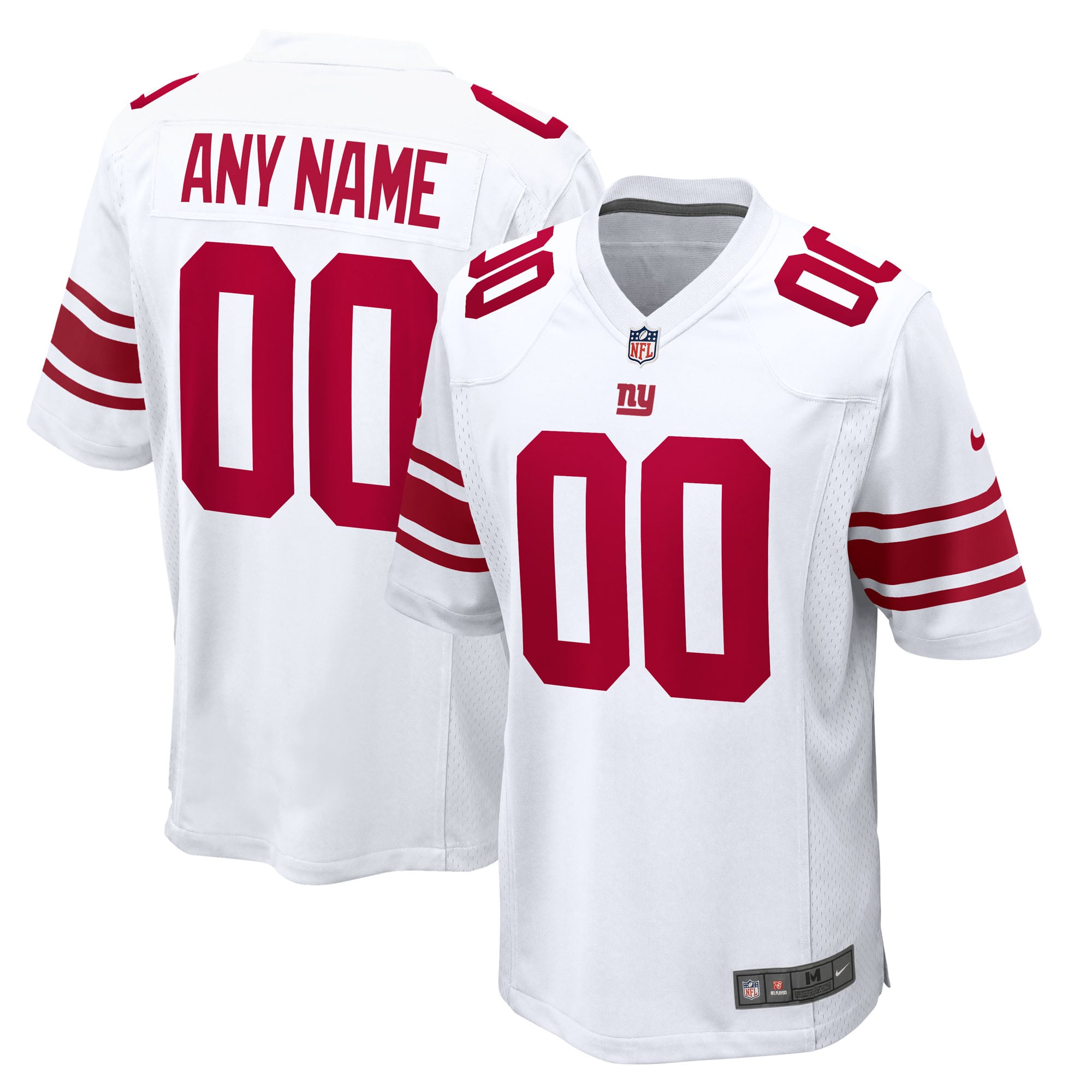 New York Giants Nike Game Road Jersey - White - Custom - Mens