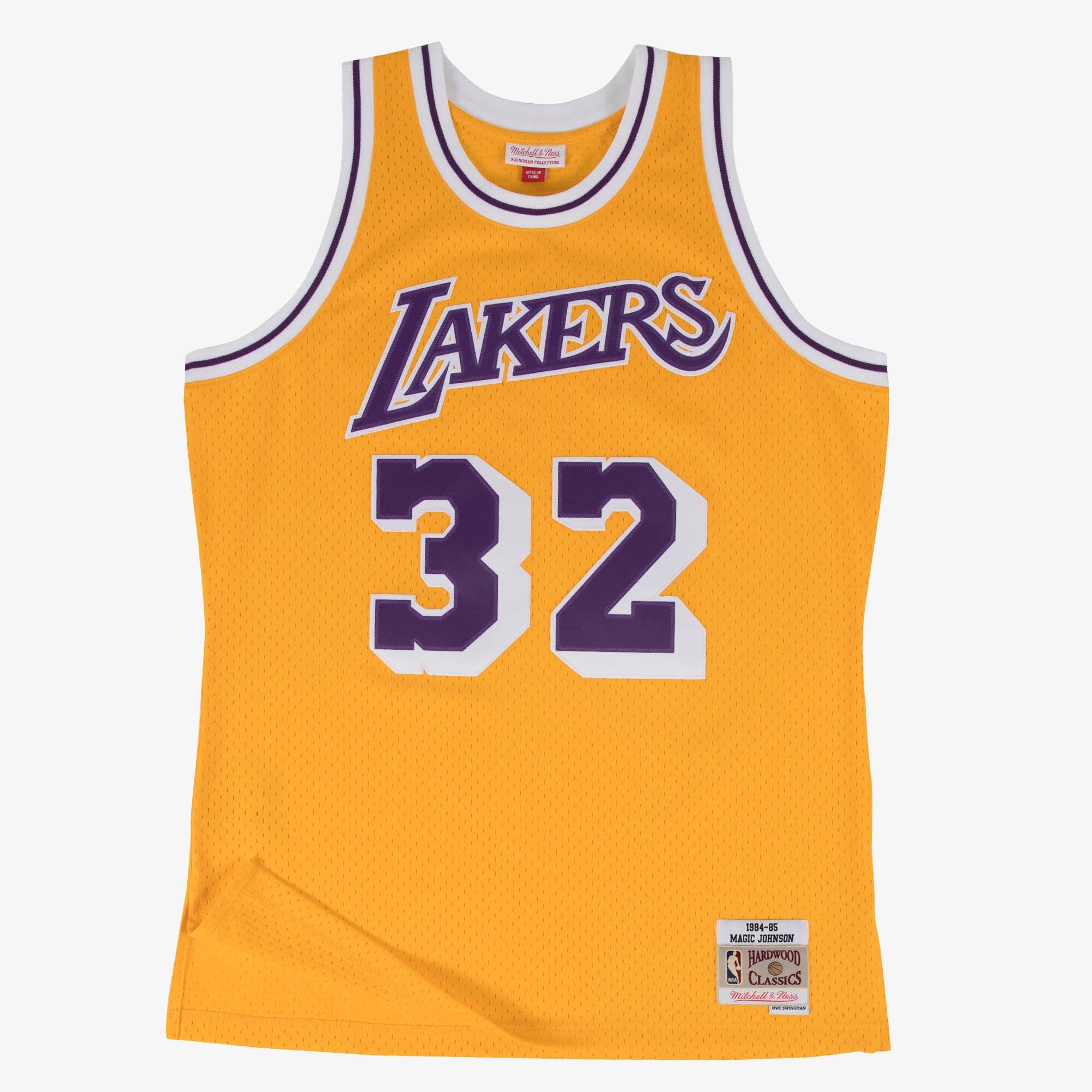 Magic Johnson Los Angeles Lakers 1984 Mitchell & Ness Yellow Swingman Jersey