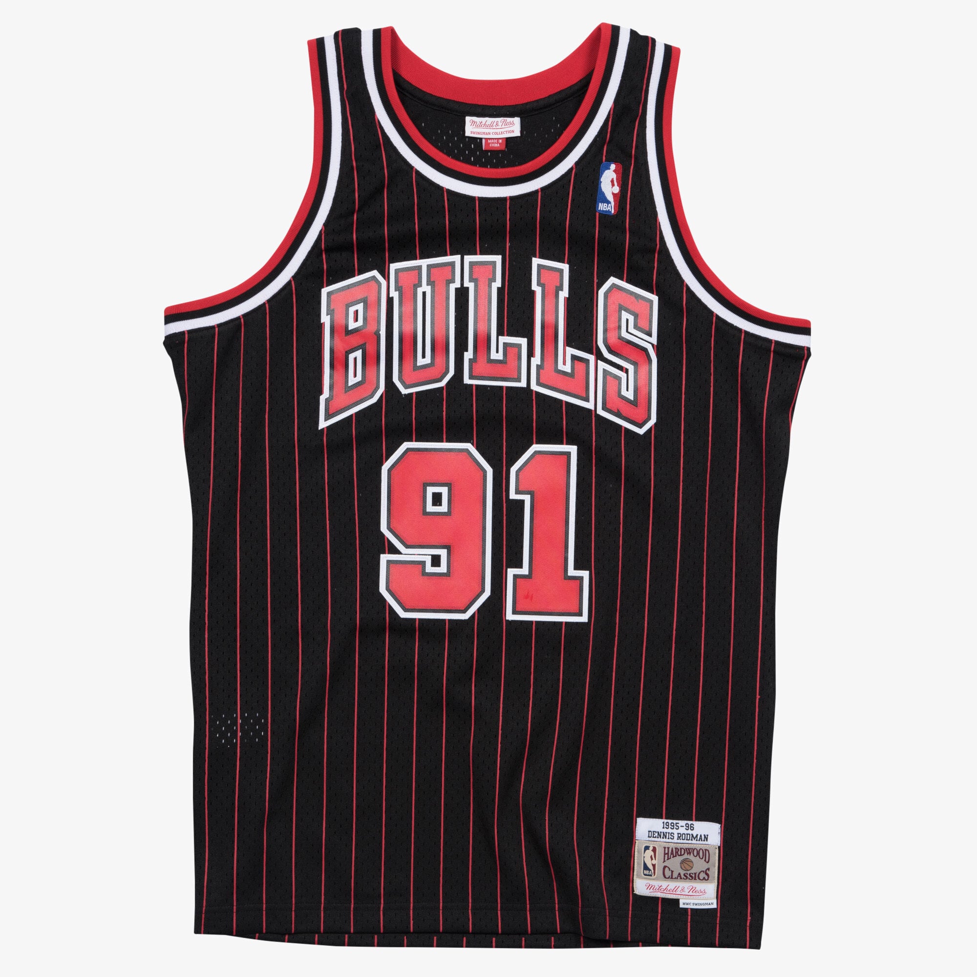 Dennis Rodman Chicago Bulls 1995-96 Mitchell & Ness Black Swingman Jersey Alternate