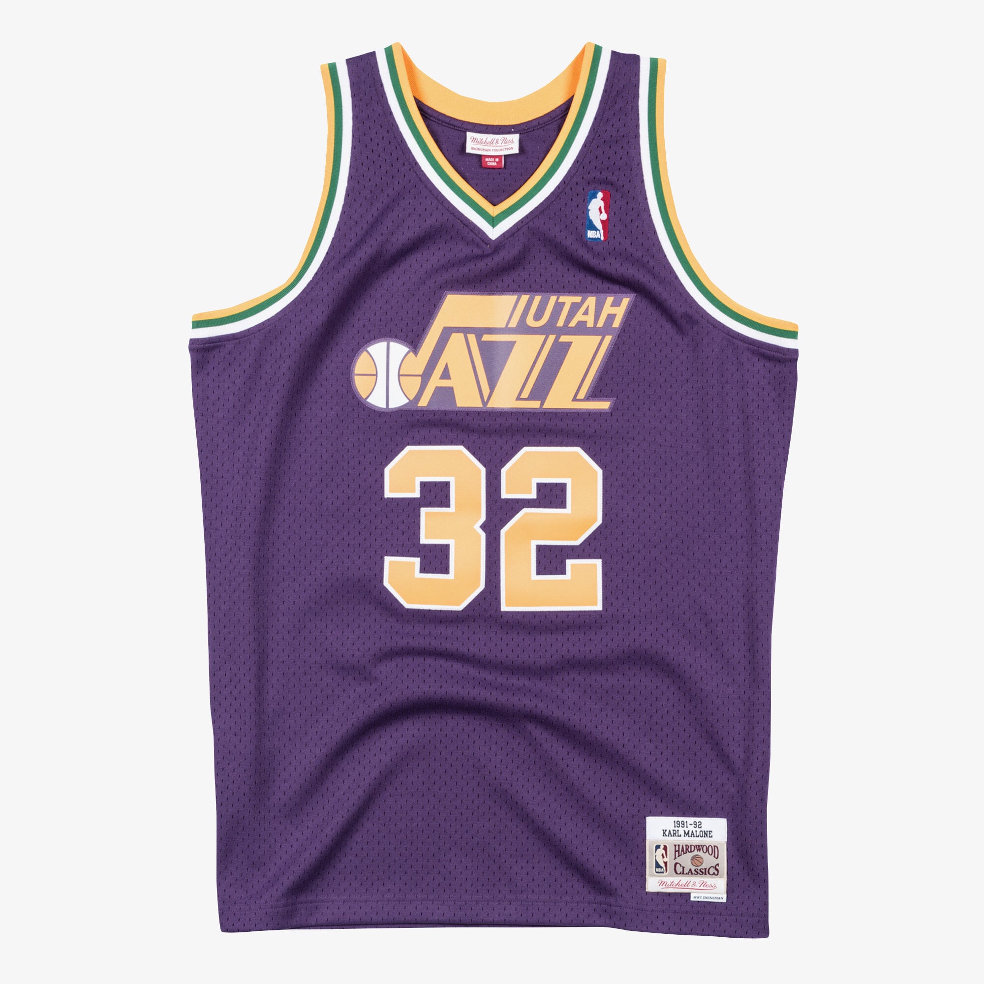 Karl Malone Utah Jazz 1991-92 Mitchell & Ness Purple Swingman Jersey