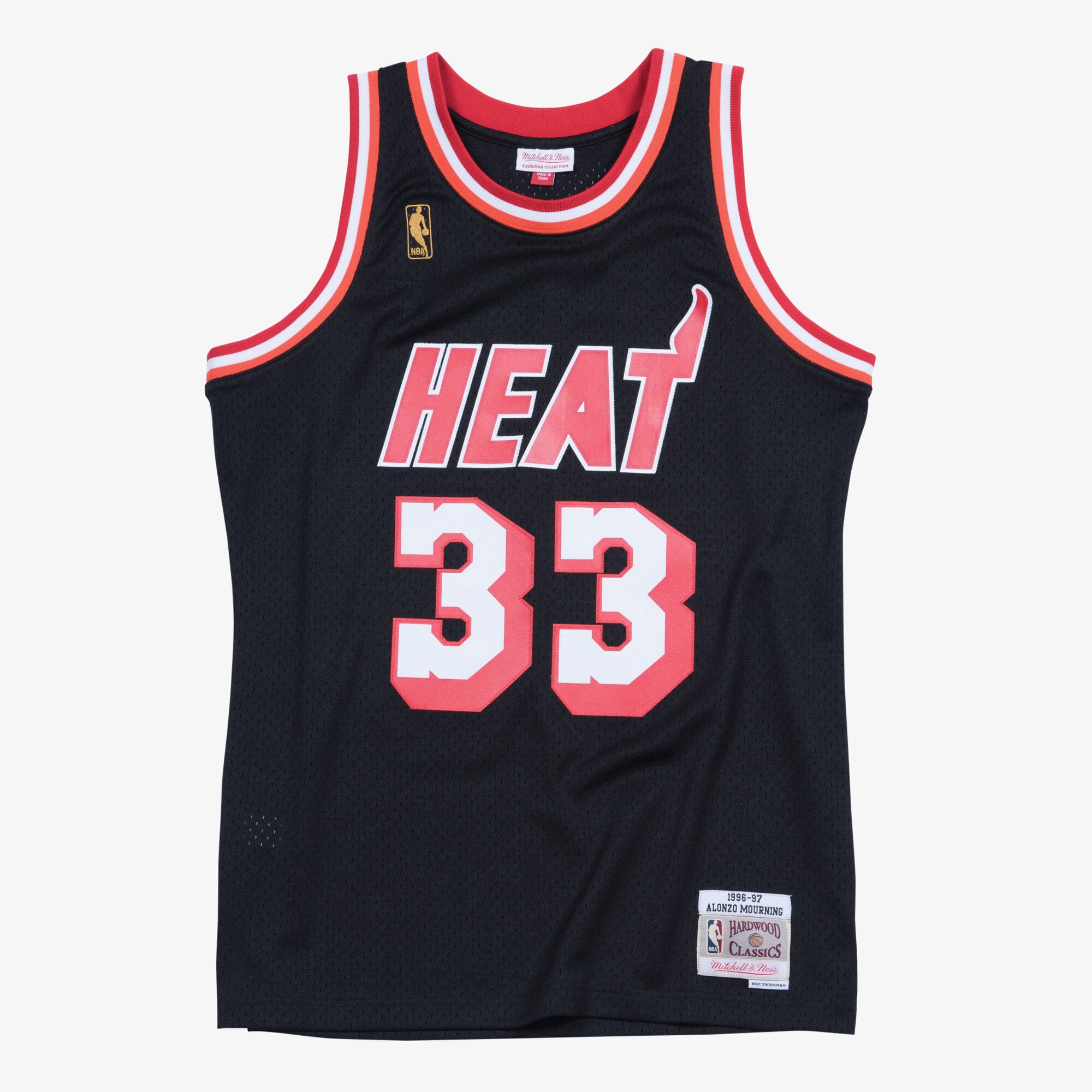 Alonzo Mourning Miami Heat 1996-97 Mitchell & Ness Hardwood Classics Swingman Trikot – Schwarz
