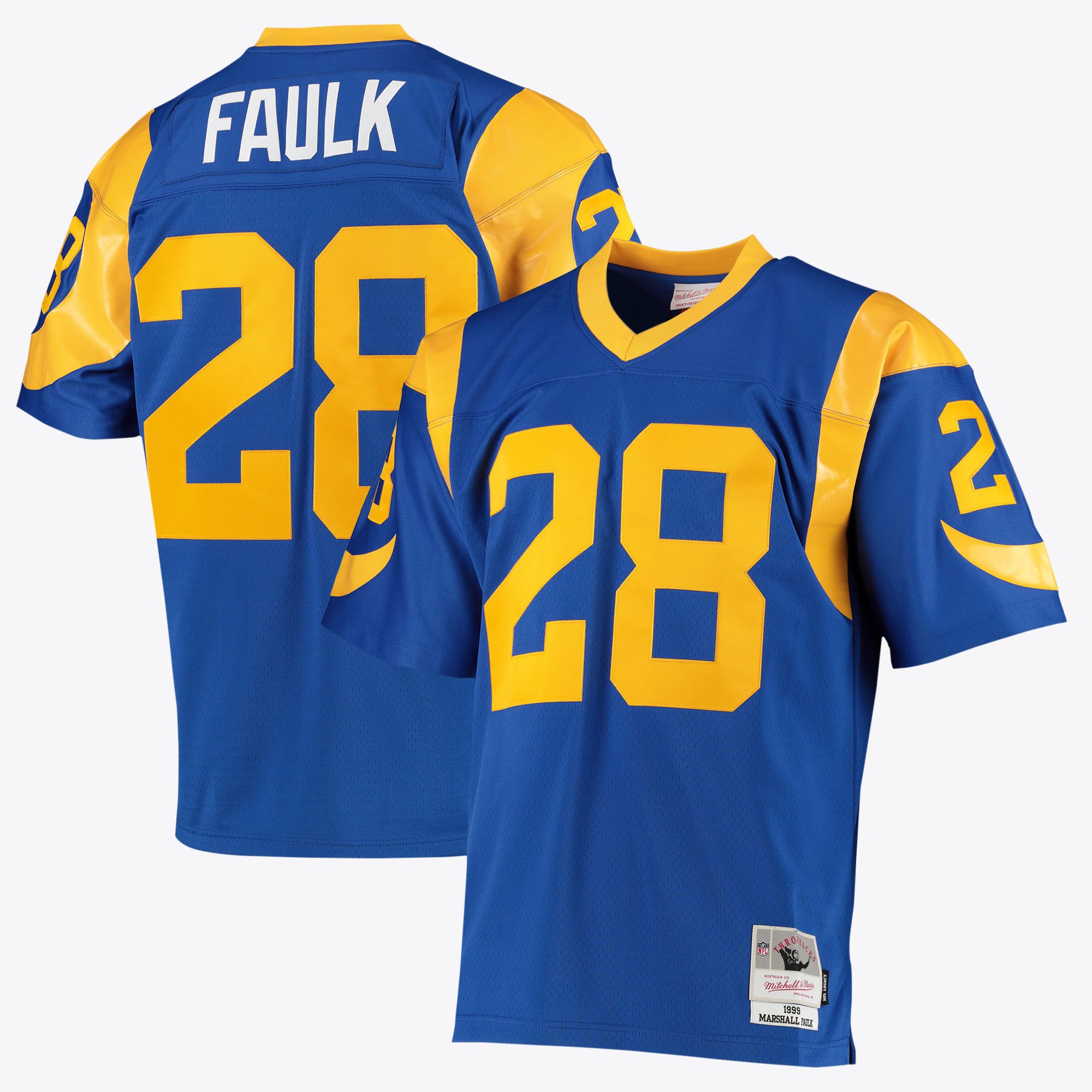 - Maglia St. Louis Rams Mitchell & Ness Marshall Faulk 1999 Legacy - Uomo