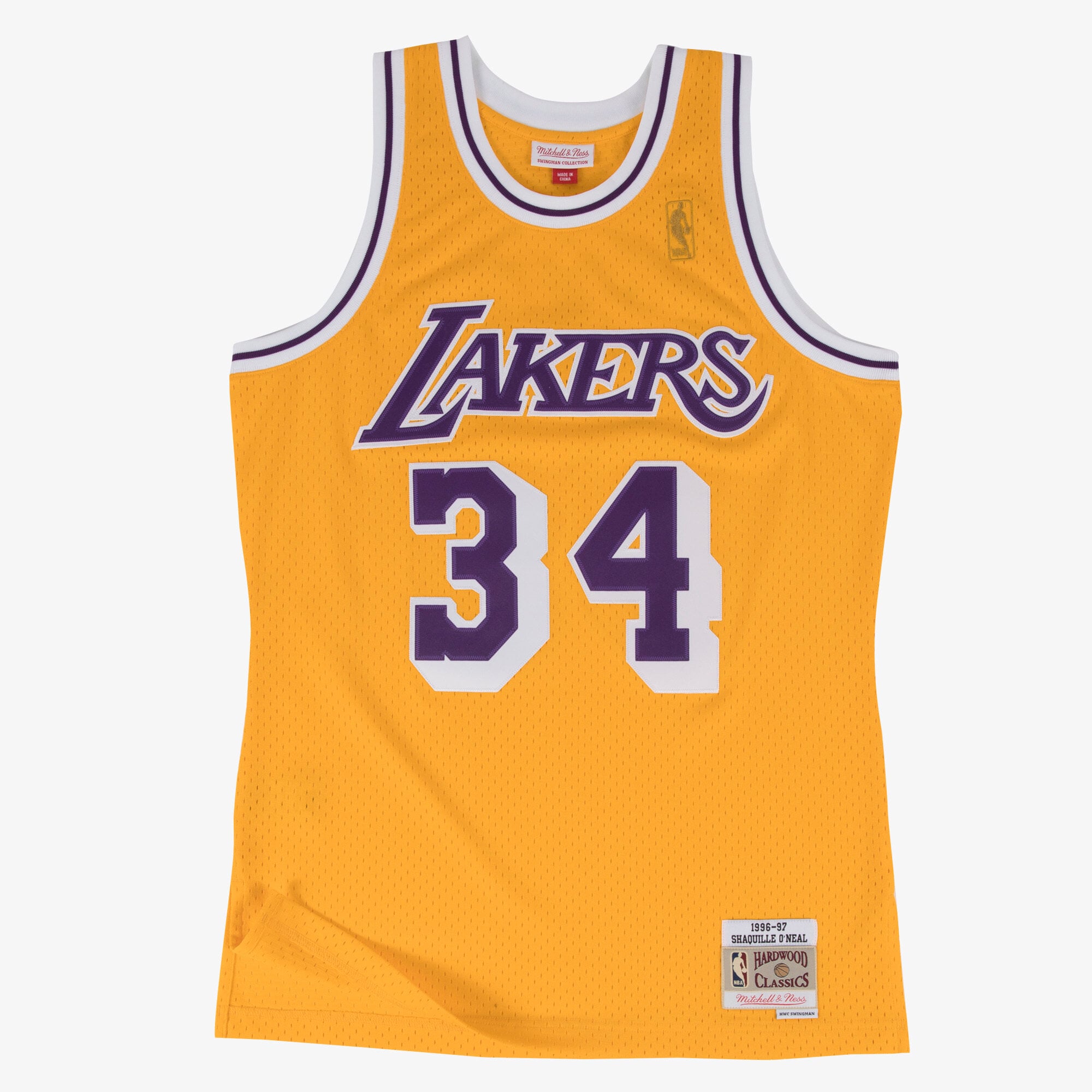 Shaquille O'Neal Los Angeles Lakers 1996 Mitchell & Ness Swingman Trikot – Gelb