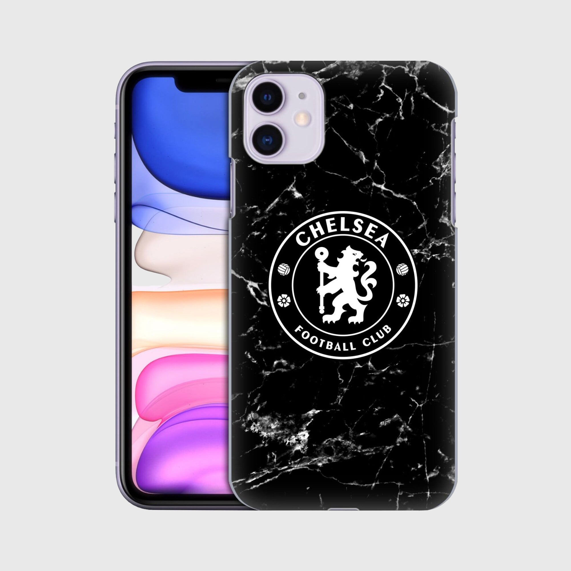 Custodia Rigida per Telefono in Marmo Nero Chelsea - iPhone