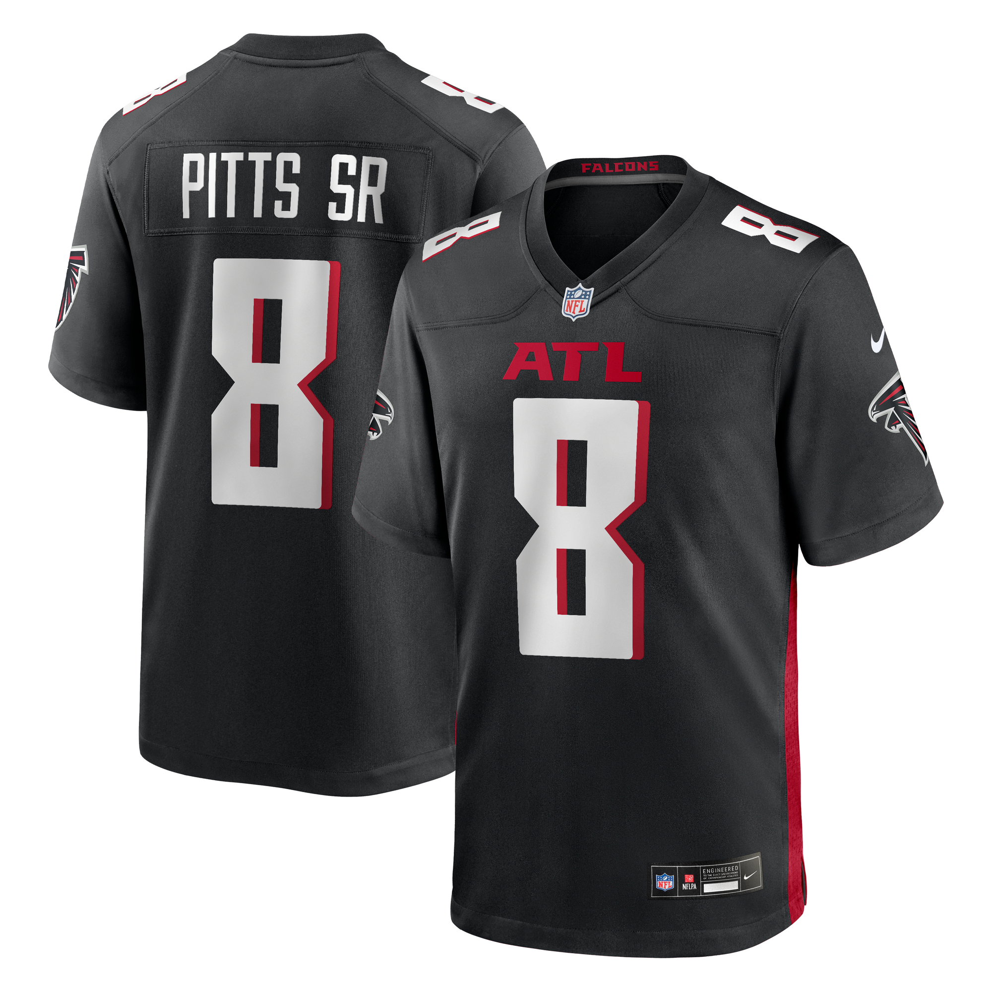 Camiseta Nike Game de la 1ª equipación del Atlanta Falcons - Negro - Kyle Pitts Sr. - Hombre
