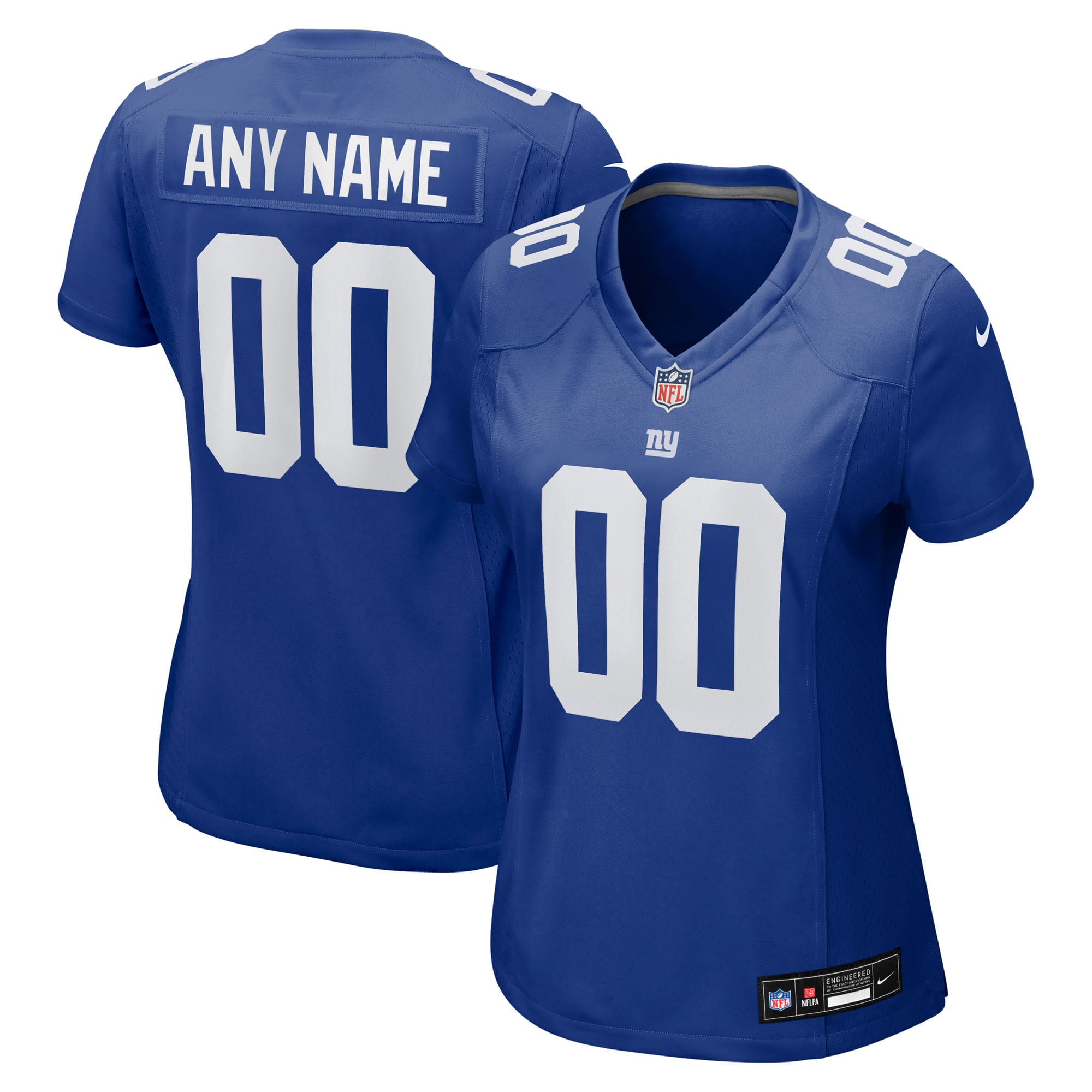 Camiseta Nike Game de la 1ª equipación del New York Giants - Azul Real - Personalizada - Mujer