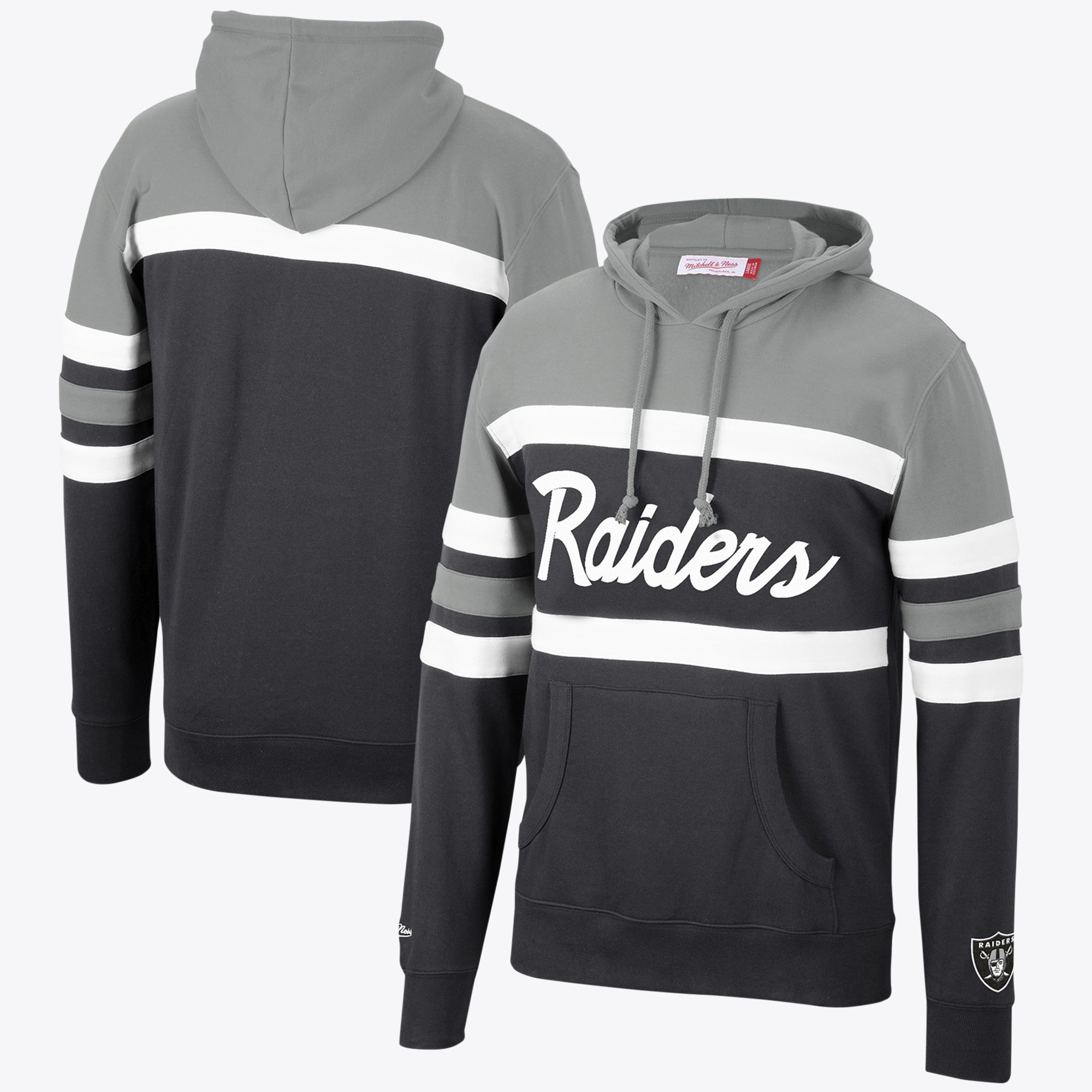 Felpa con cappuccio Oakland Raiders Mitchell & Ness Head Coach - Nera - Uomo