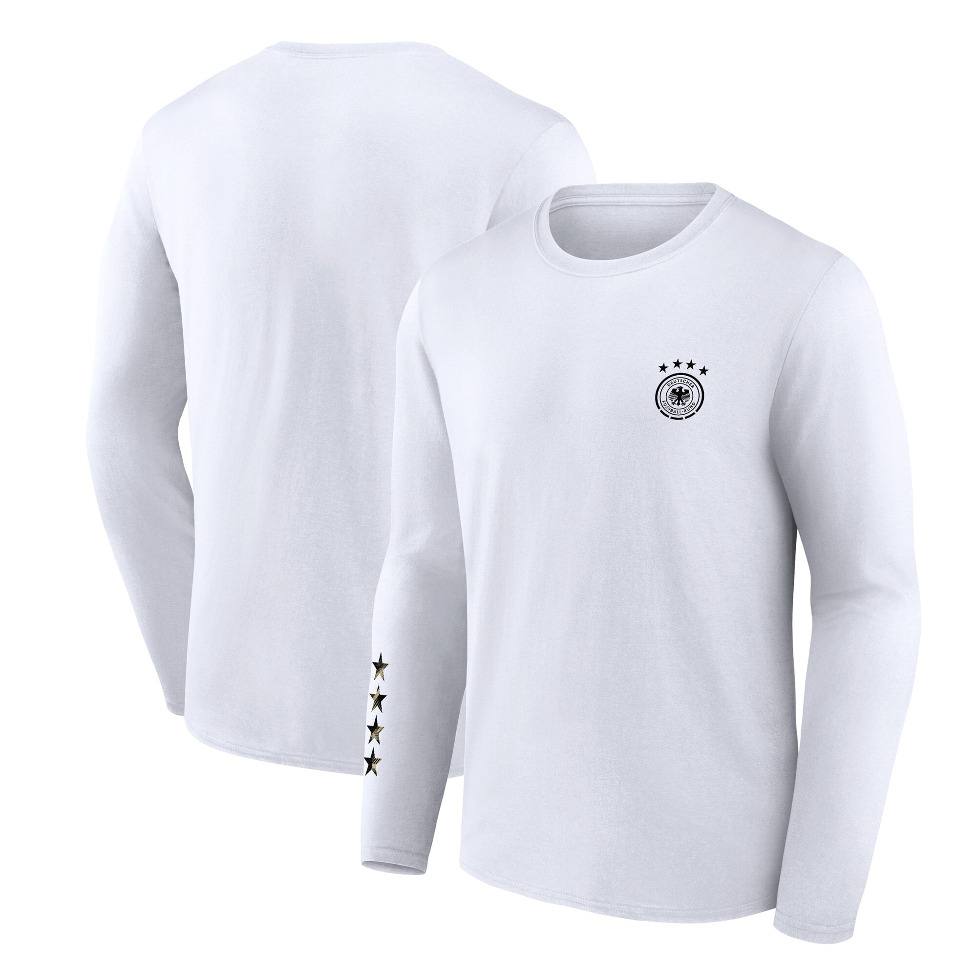 DFB 4 Star Dynamic Langarm-Grafik-T-Shirt – Weiß – Herren