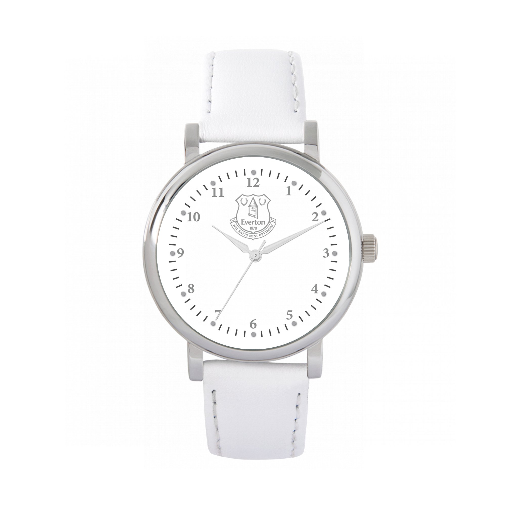 Everton Silver Case - Orologio con cinturino in pelle bianca - Donna