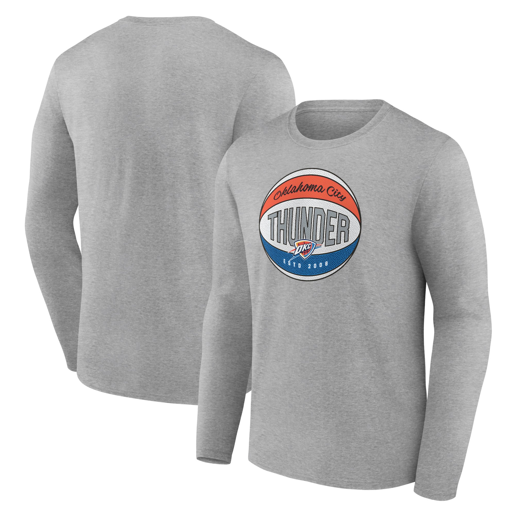 T-shirt a maniche lunghe con grafica a colori duri con marchio Oklahoma City Thunder Fanatics - Uomo
