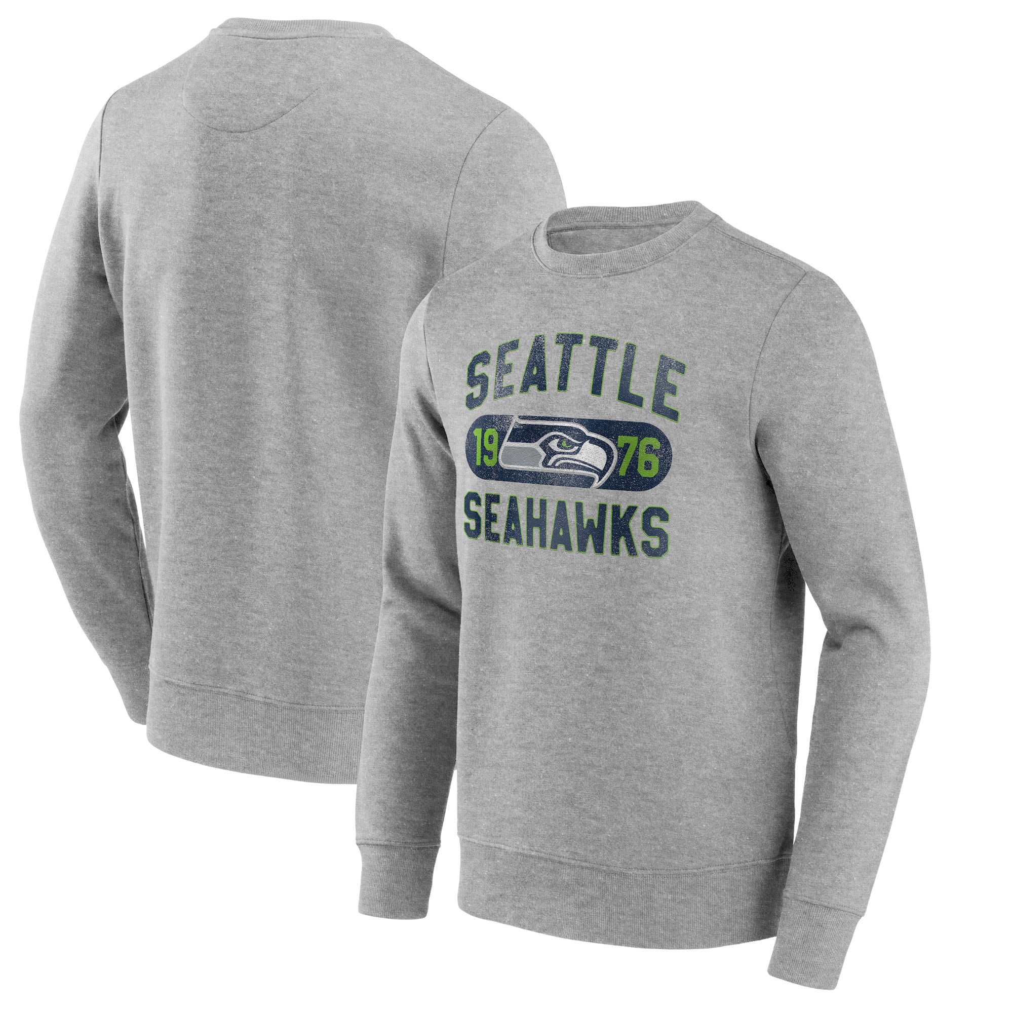 Sweat-shirt ras du cou graphique surélevé True Classics Hometown des Seahawks de Seattle - Hommes