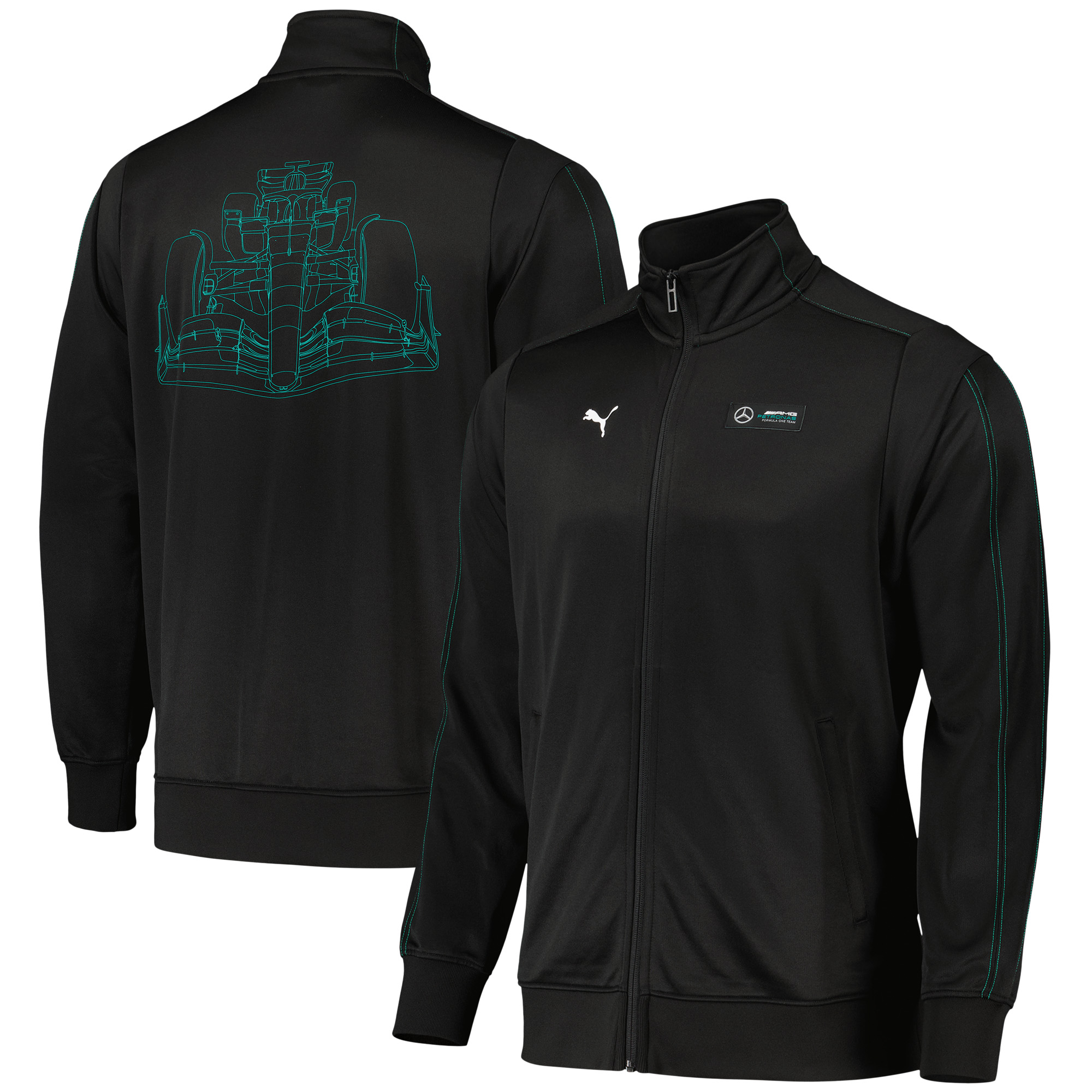 Mercedes AMG Petronas MT7 Trainingsjacke von Puma - Schwarz