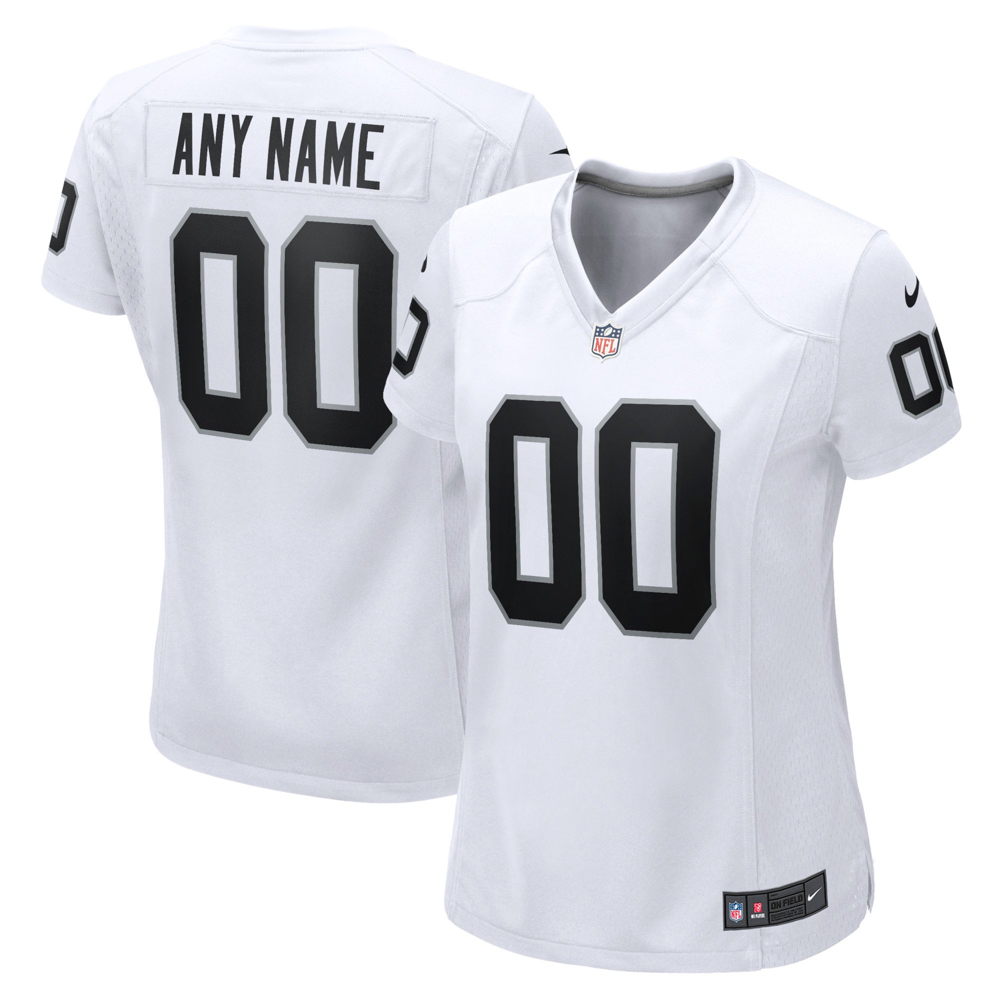 Maglia Las Vegas Raiders Nike Game Road - Bianco - Personalizzata - Donna