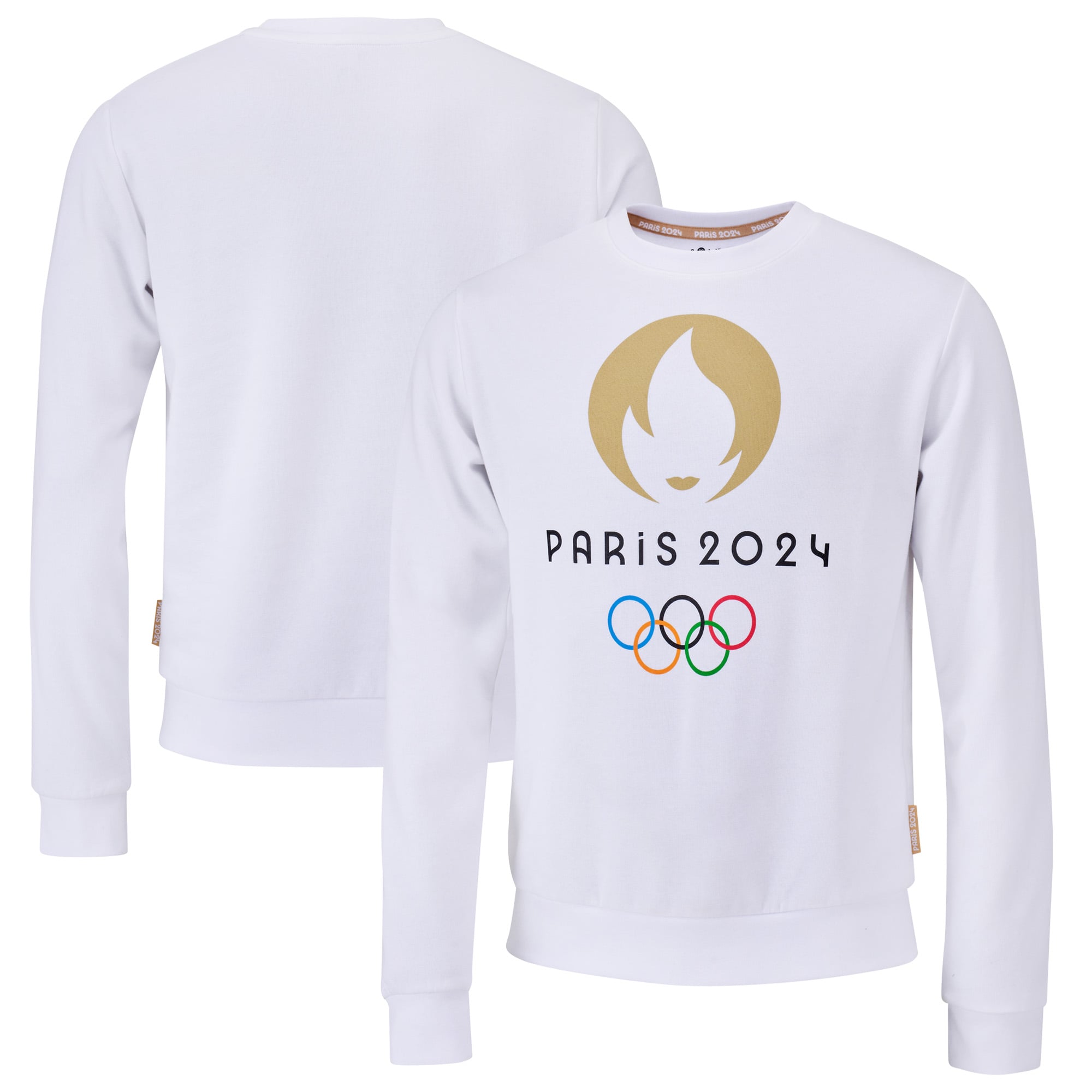 Sweat ras du cou avec logo des Jeux Olympiques de Paris 2024 - Blanc