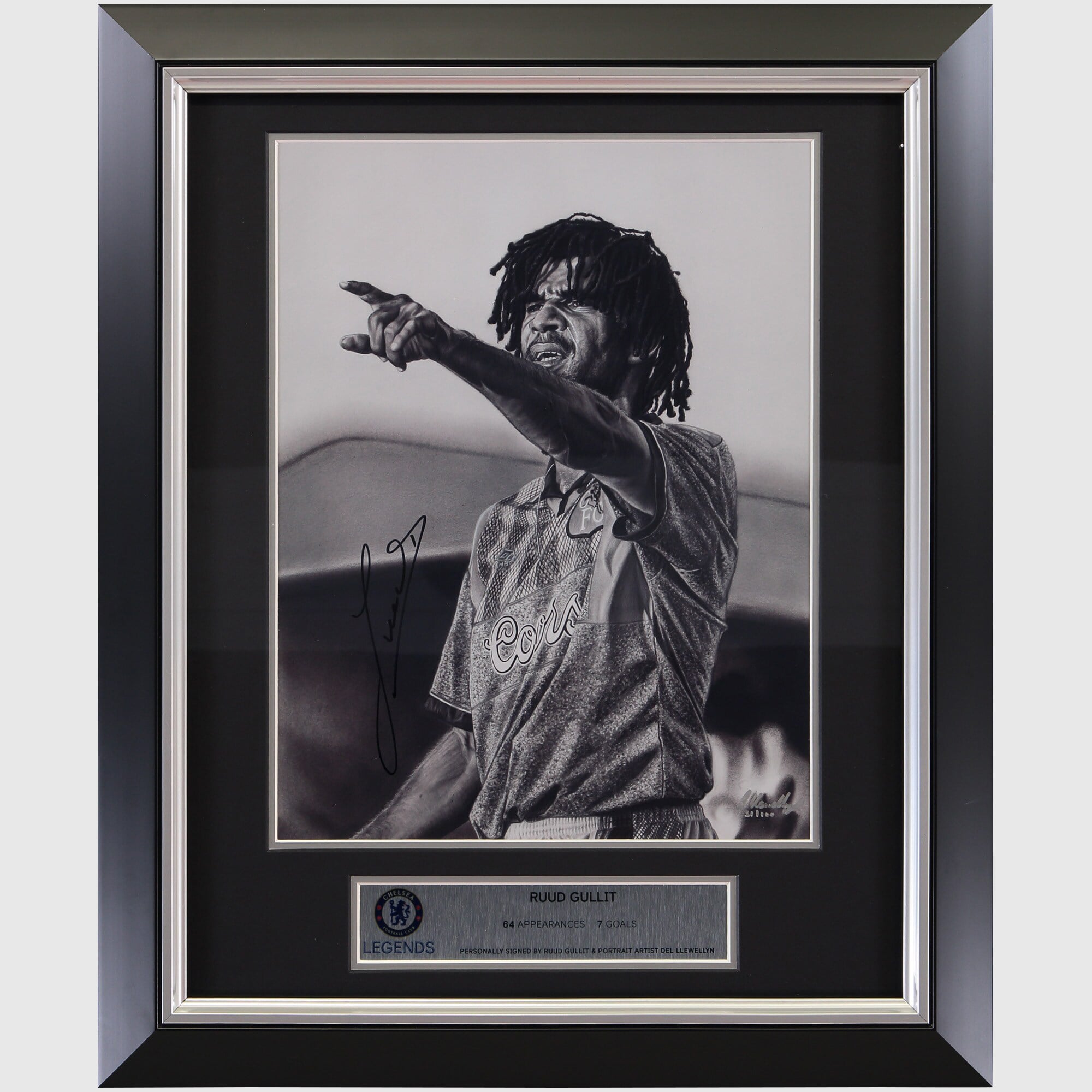 Chelsea Gullit Signed Del Llewellyn Framed Art Print